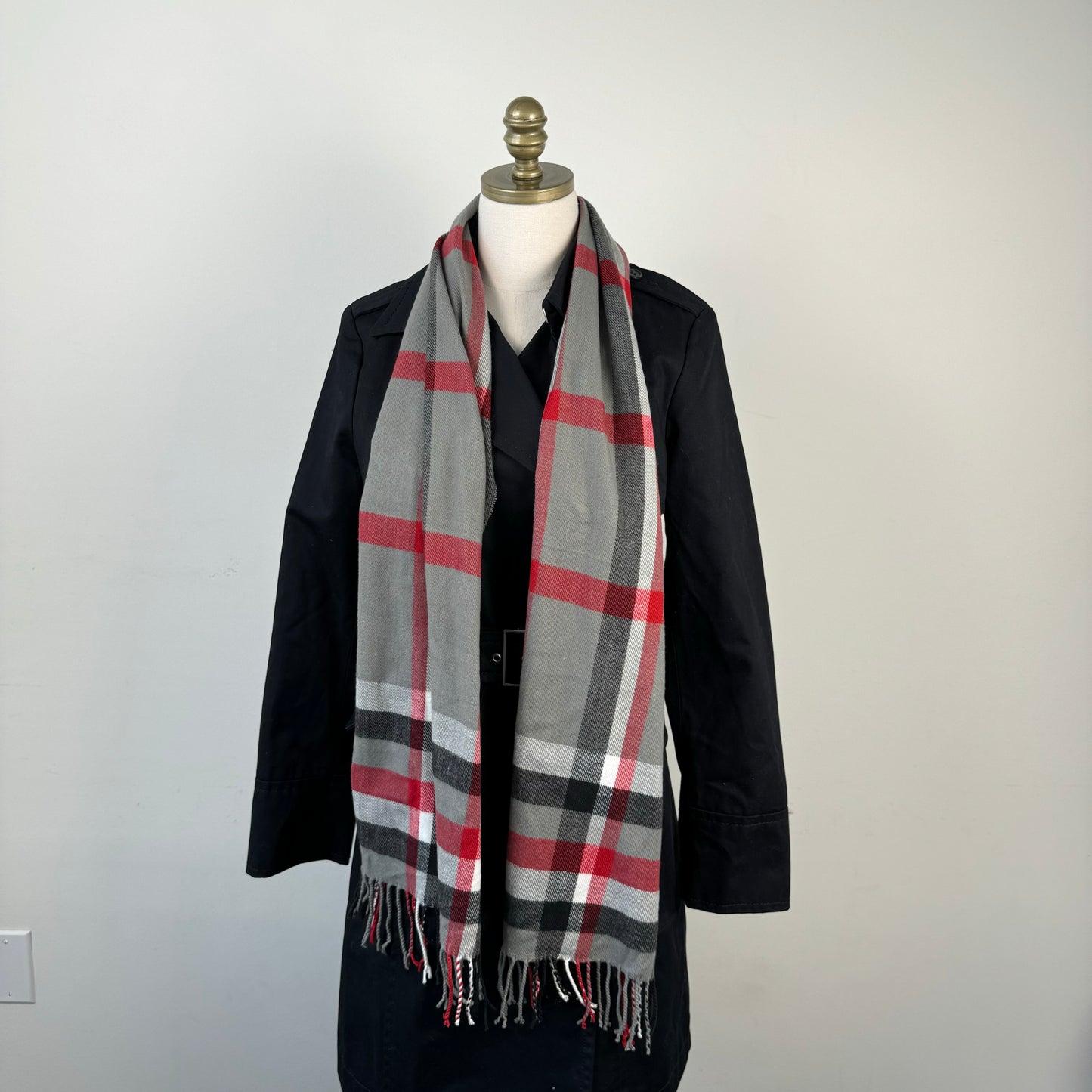 Plaid Knit Scarf