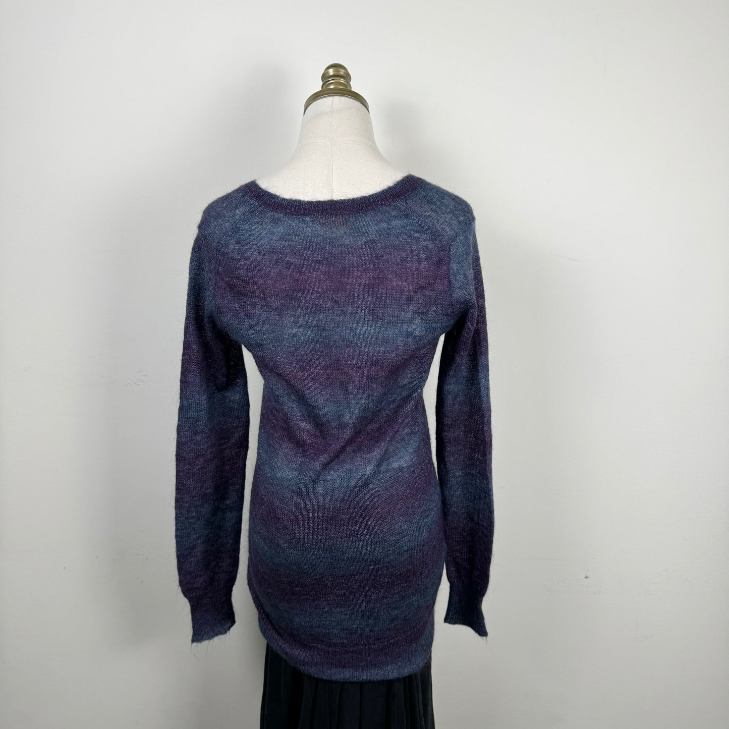 Purple Gradient Knit Mohair Blend Sweater