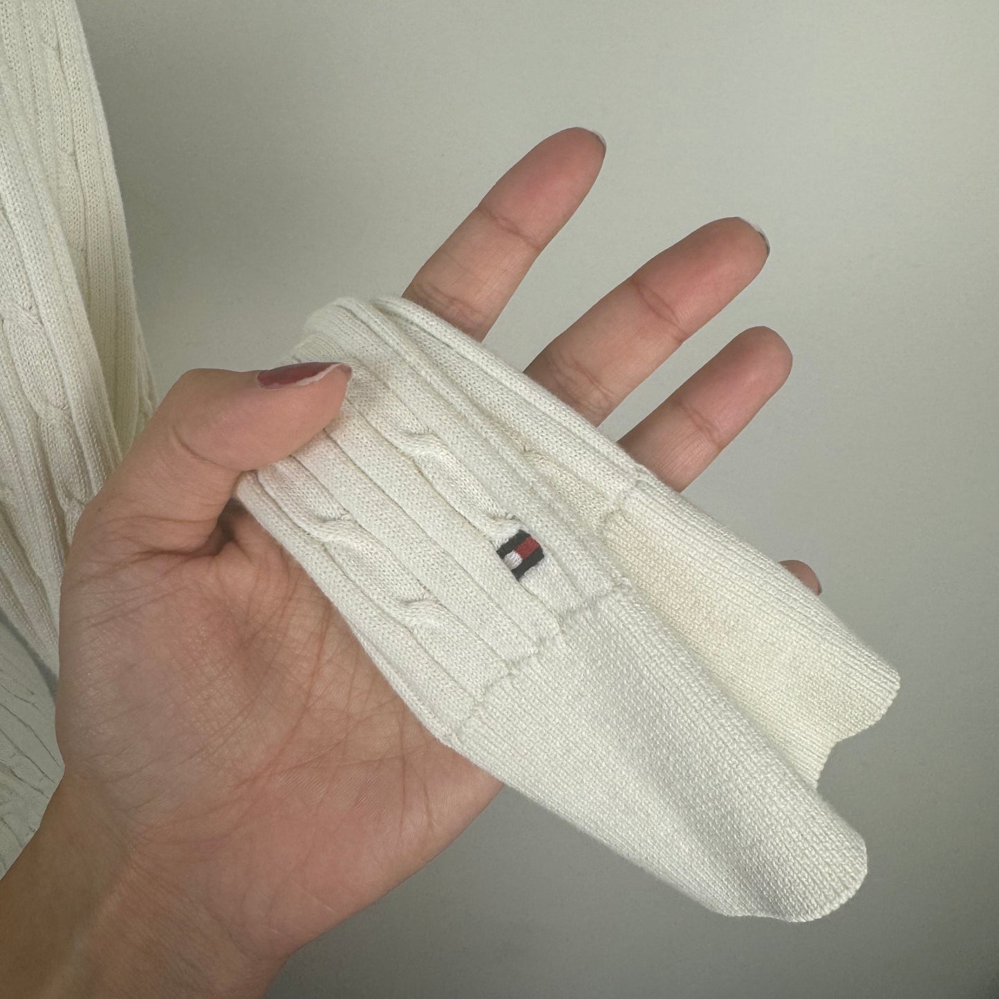 Tommy Cable Knit Fitted Cardigan