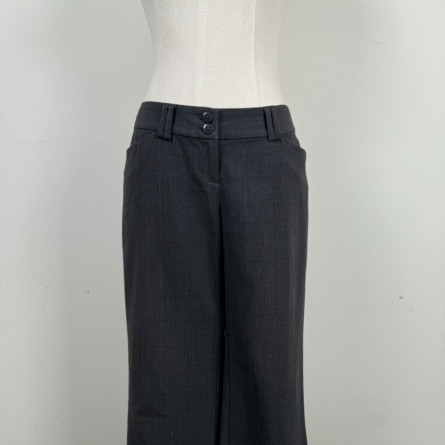 Grey Office Siren Low Rise Flared Trousers