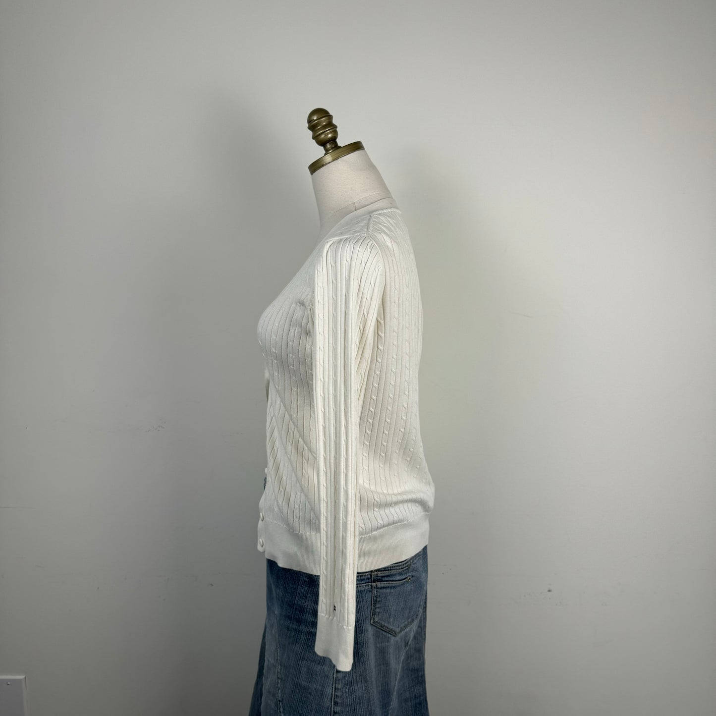 Tommy Cable Knit Fitted Cardigan