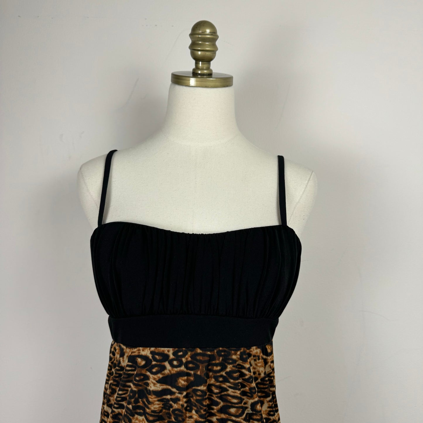 Babydoll Leopard Print Tiered Mini Dress