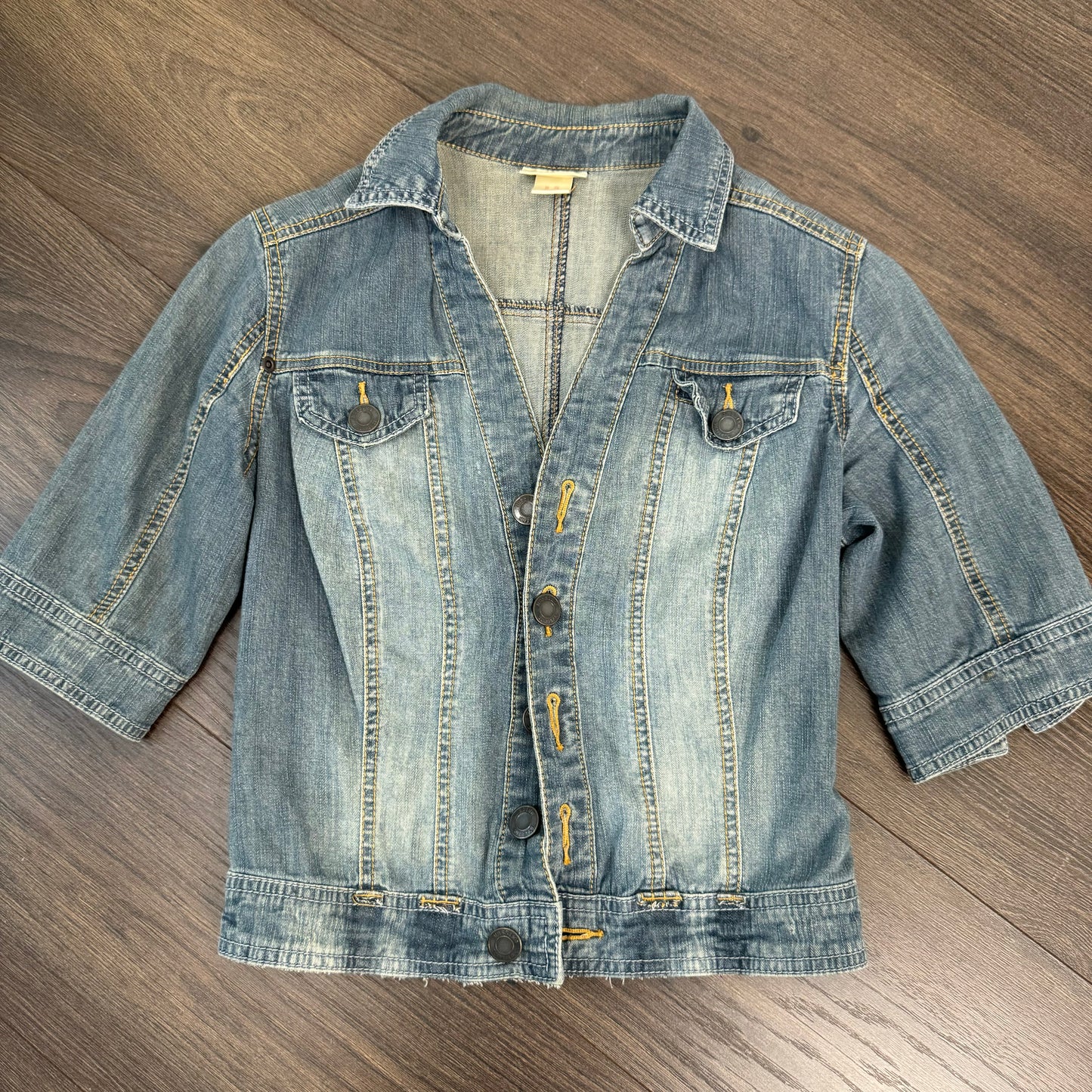 Fitted Denim Button Up Top