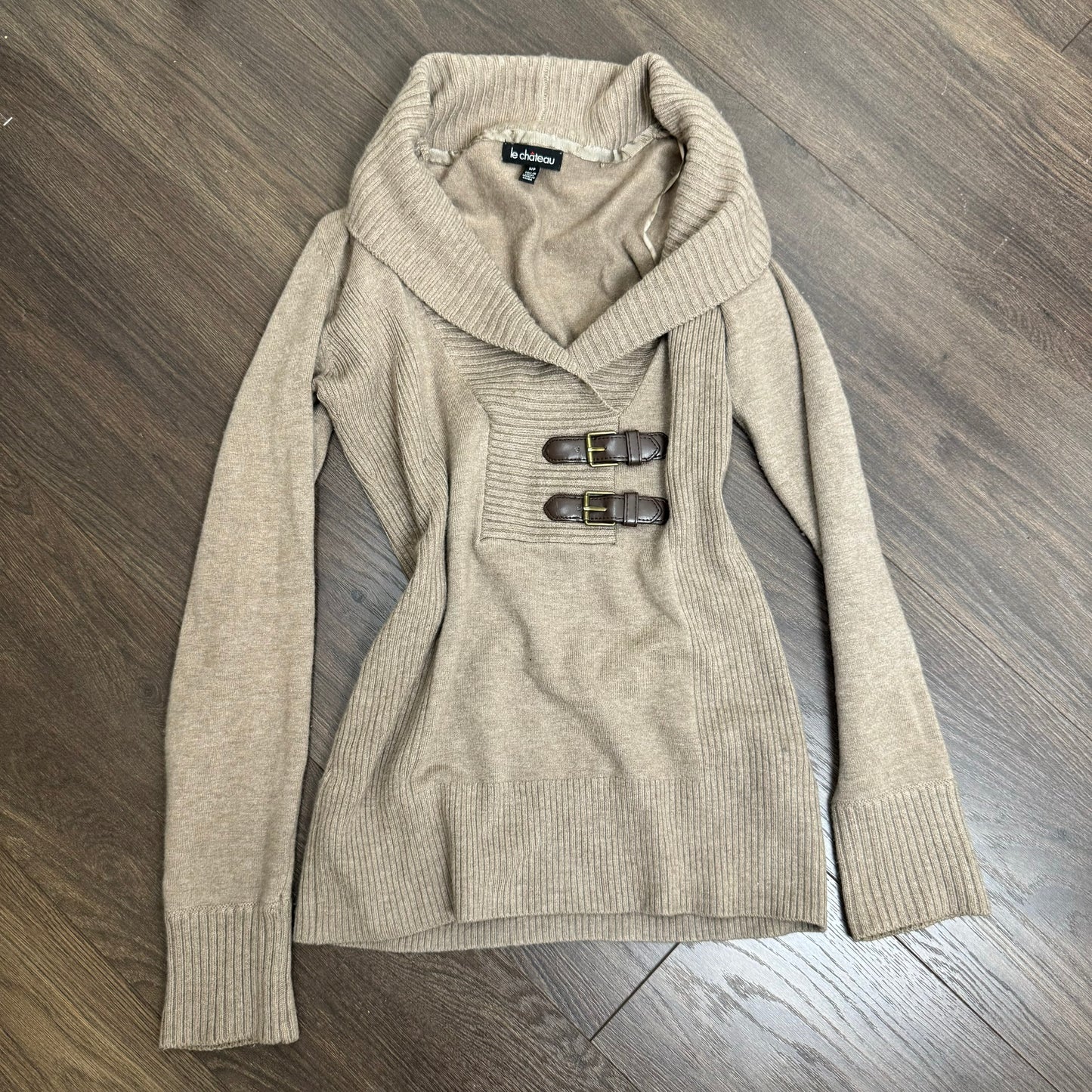 Le Chateau Buckled Knit Sweater