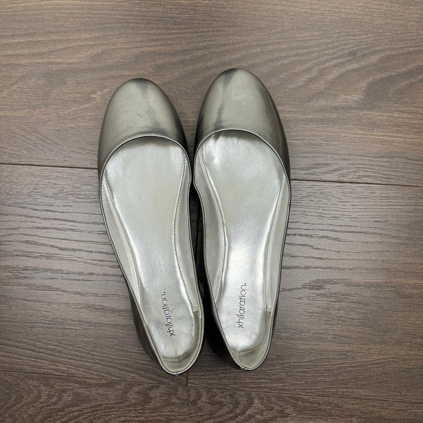 Silver Ballet Flats