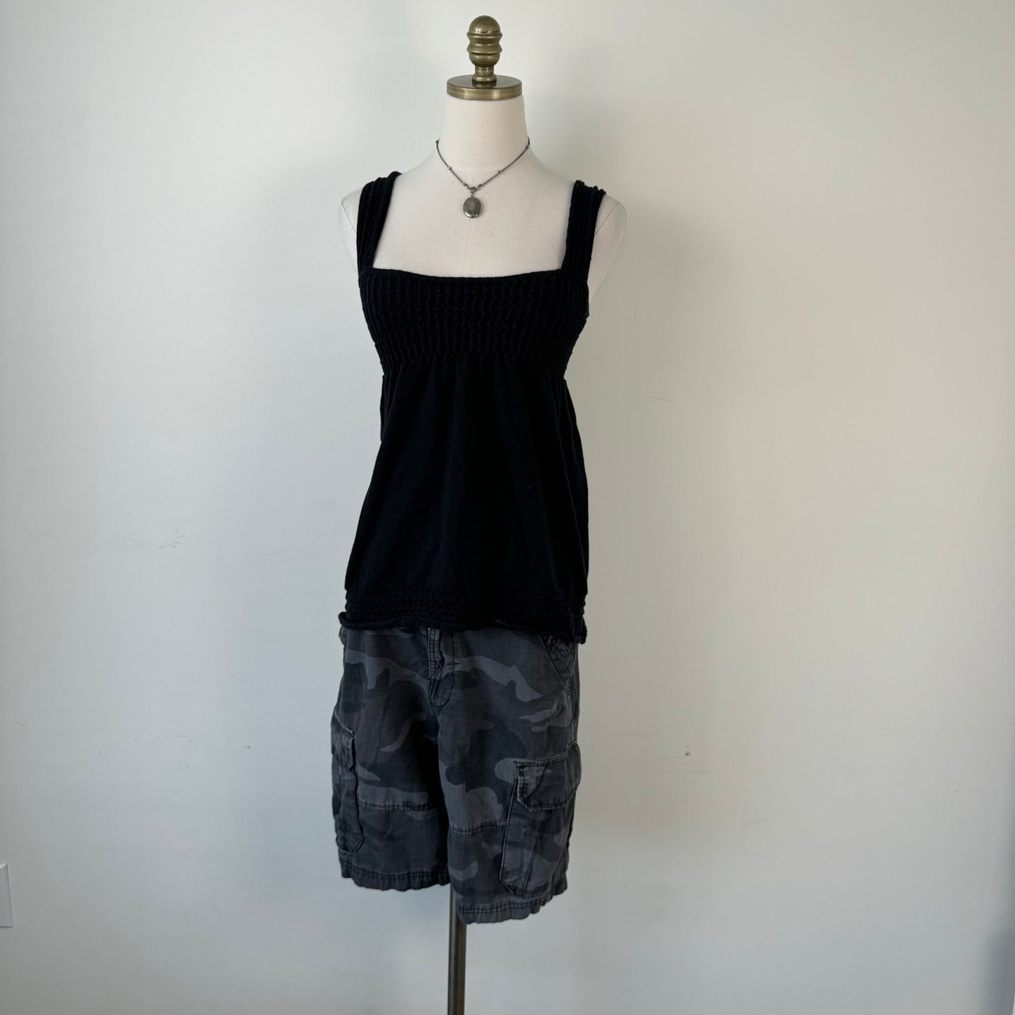 Black Knit Babydoll Top