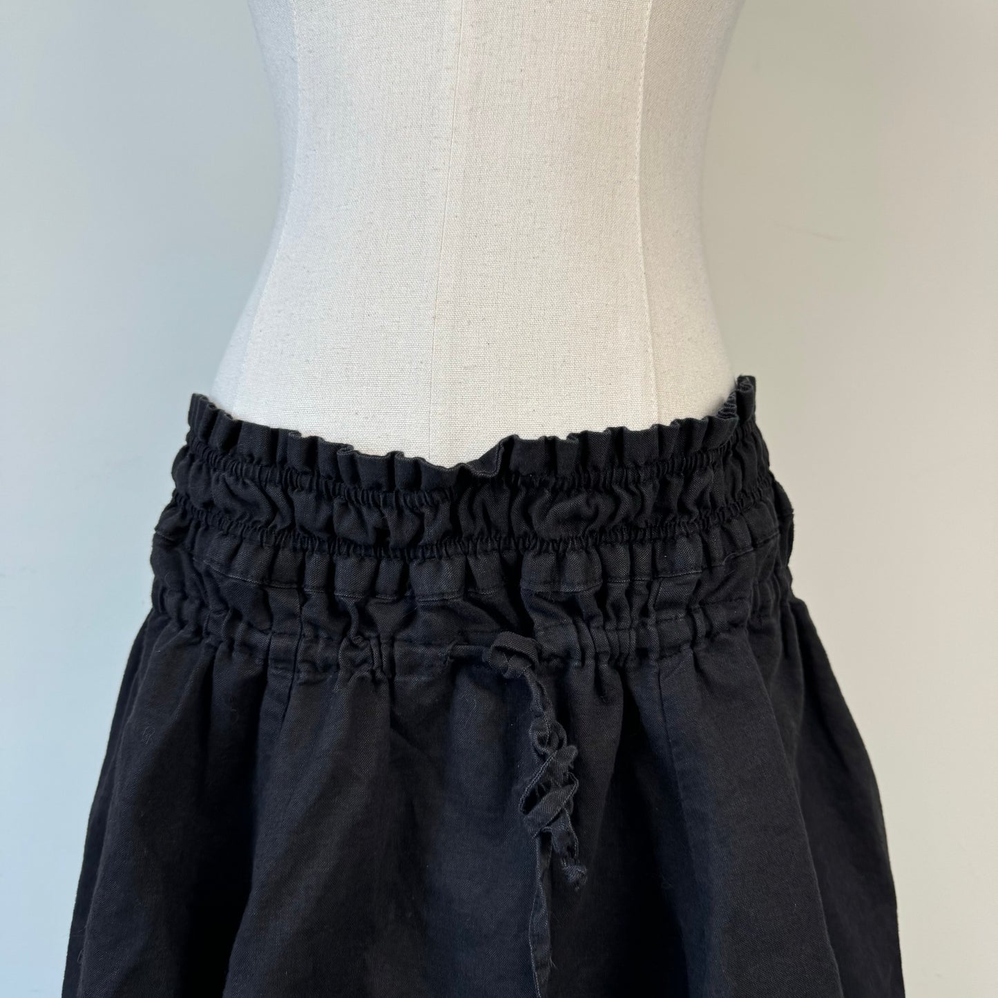 Black Ruffled Midi Skirt
