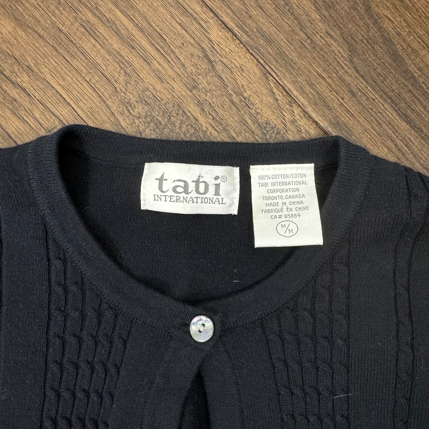 Vintage Black Button Up Knit Cardigan