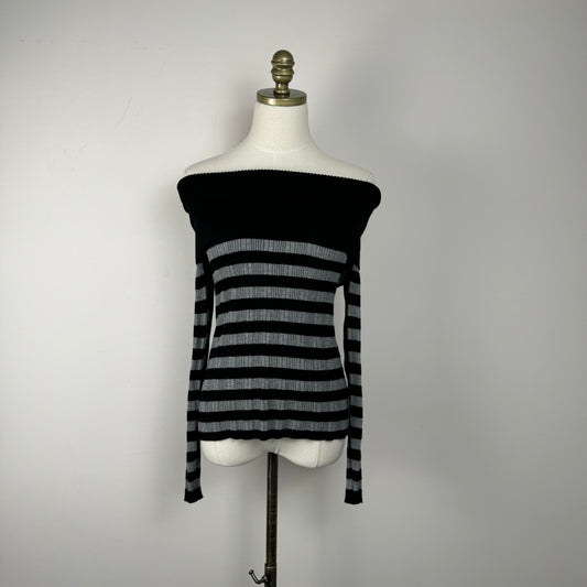 Striped Off The Shoulder Sweater