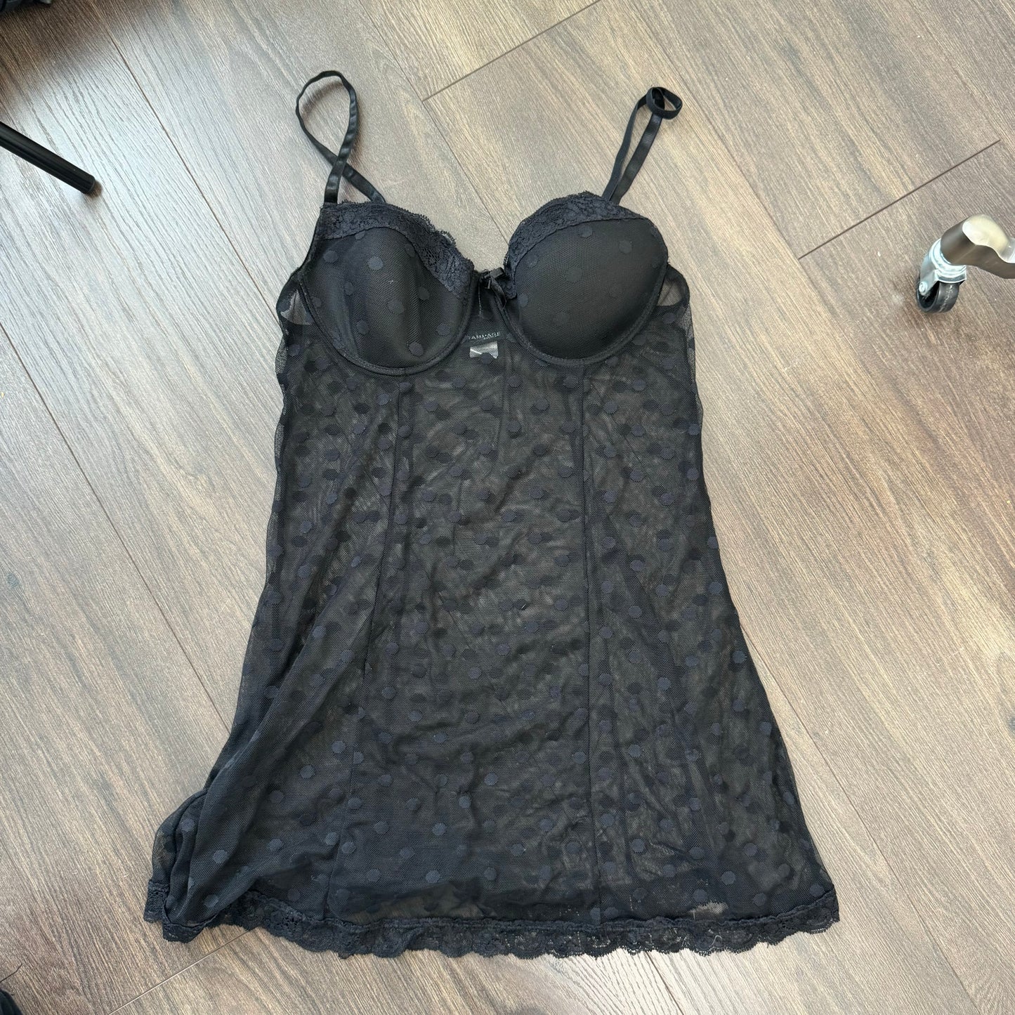 Rampage Black Mesh Babydoll Top