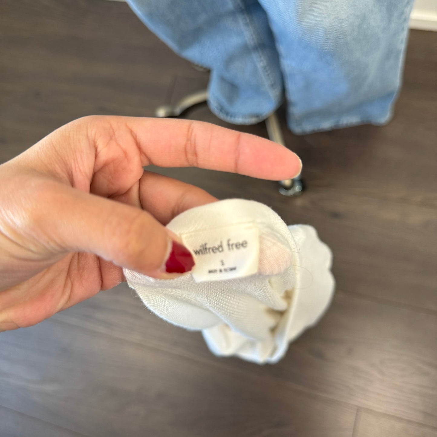 Cream Henley Long Sleeve Top