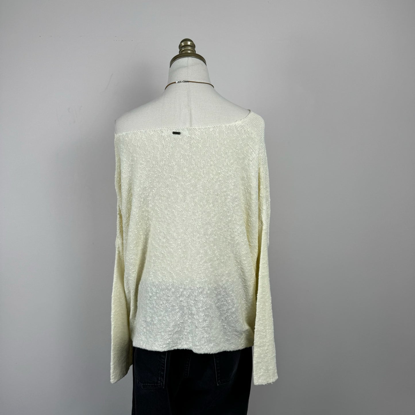 Off The Shoulder Cream Knit Sweater