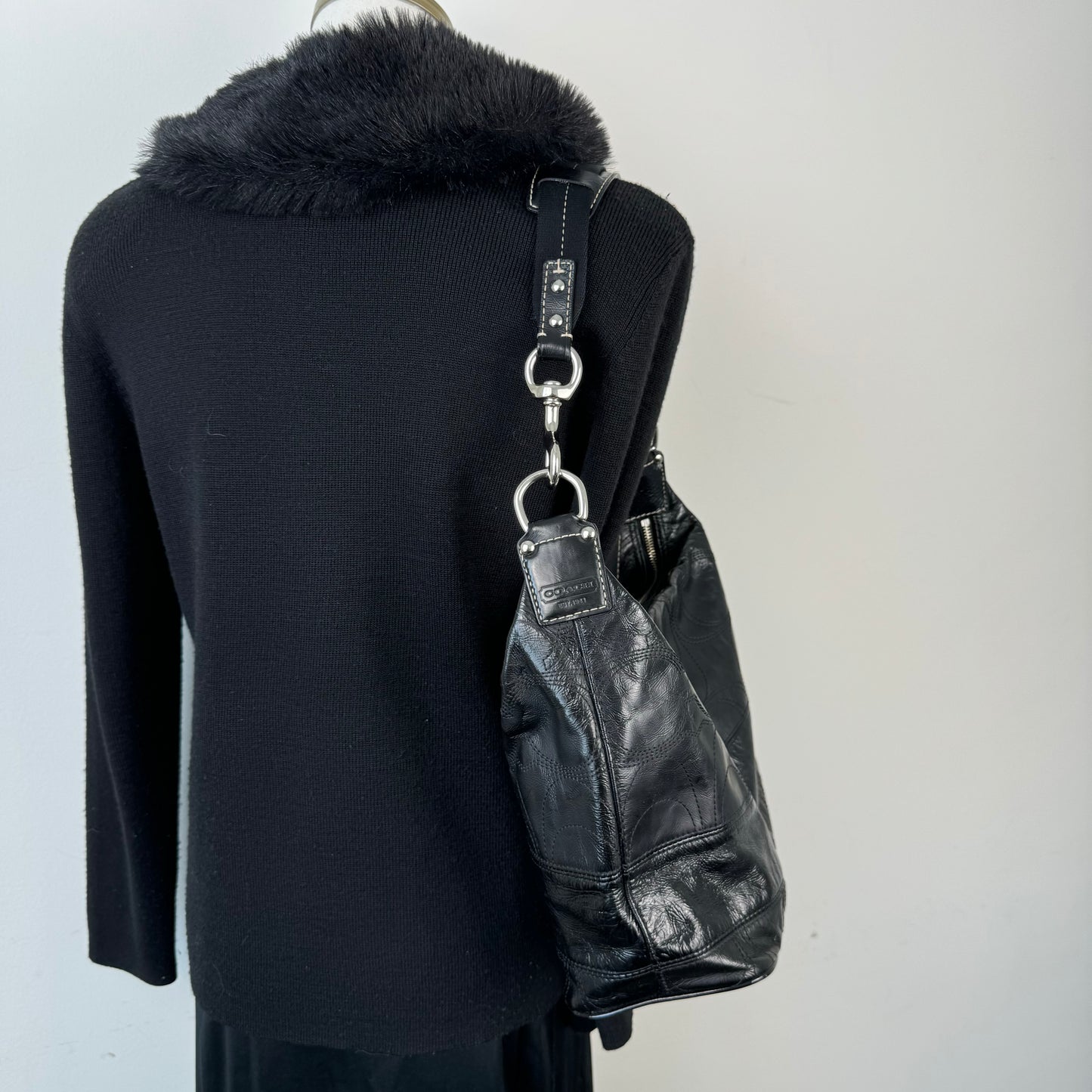 Coach Black Leather Shoulder Bag