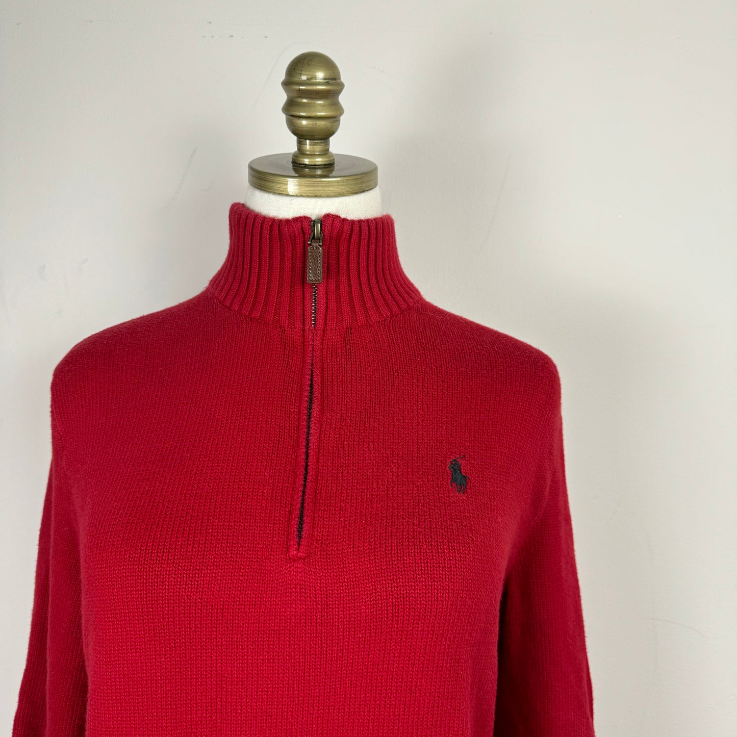 Red Polo Ralph Lauren Quarter Zip Sweater