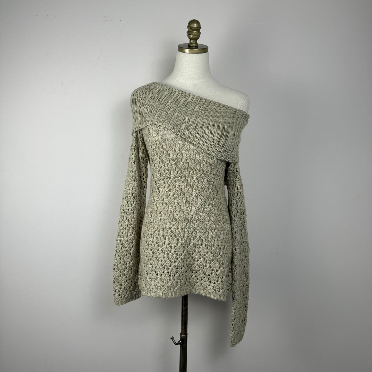 Vintage Beige Open Knit Sweater