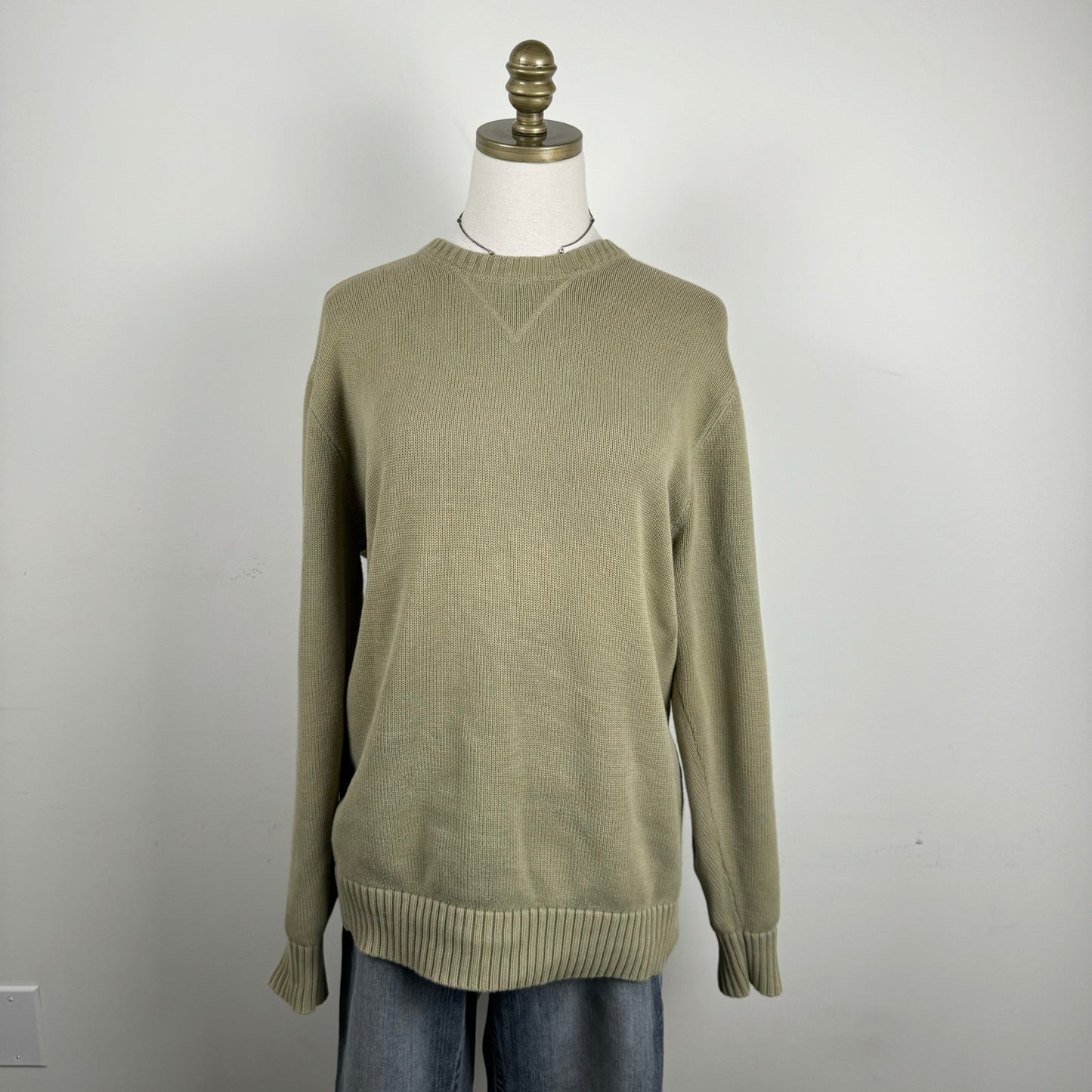 Sage Green Oversized Knit Sweater