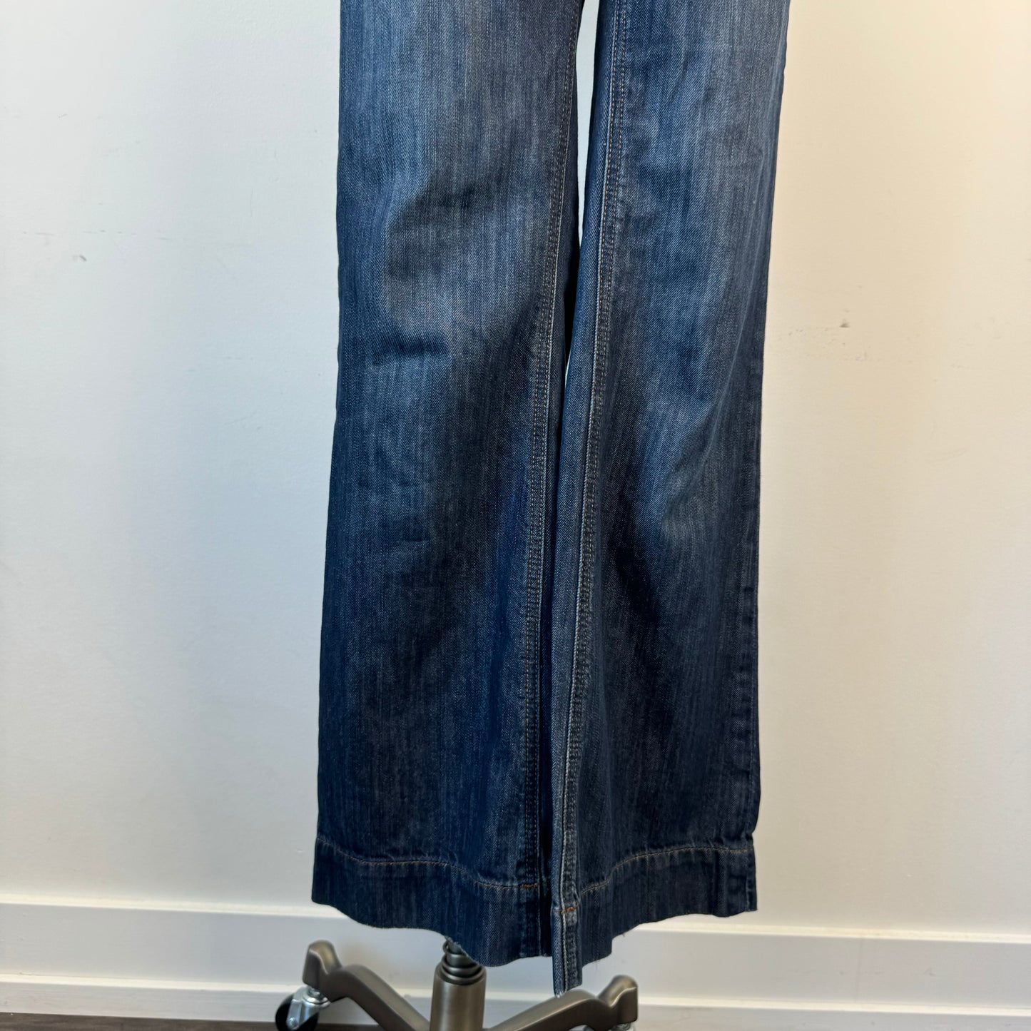 Dark Wash Low Rise Flared Jeans