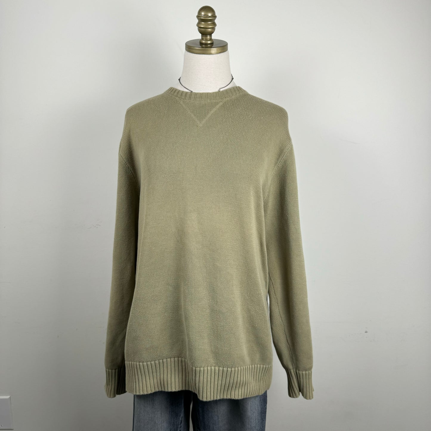 Sage Green Oversized Knit Sweater