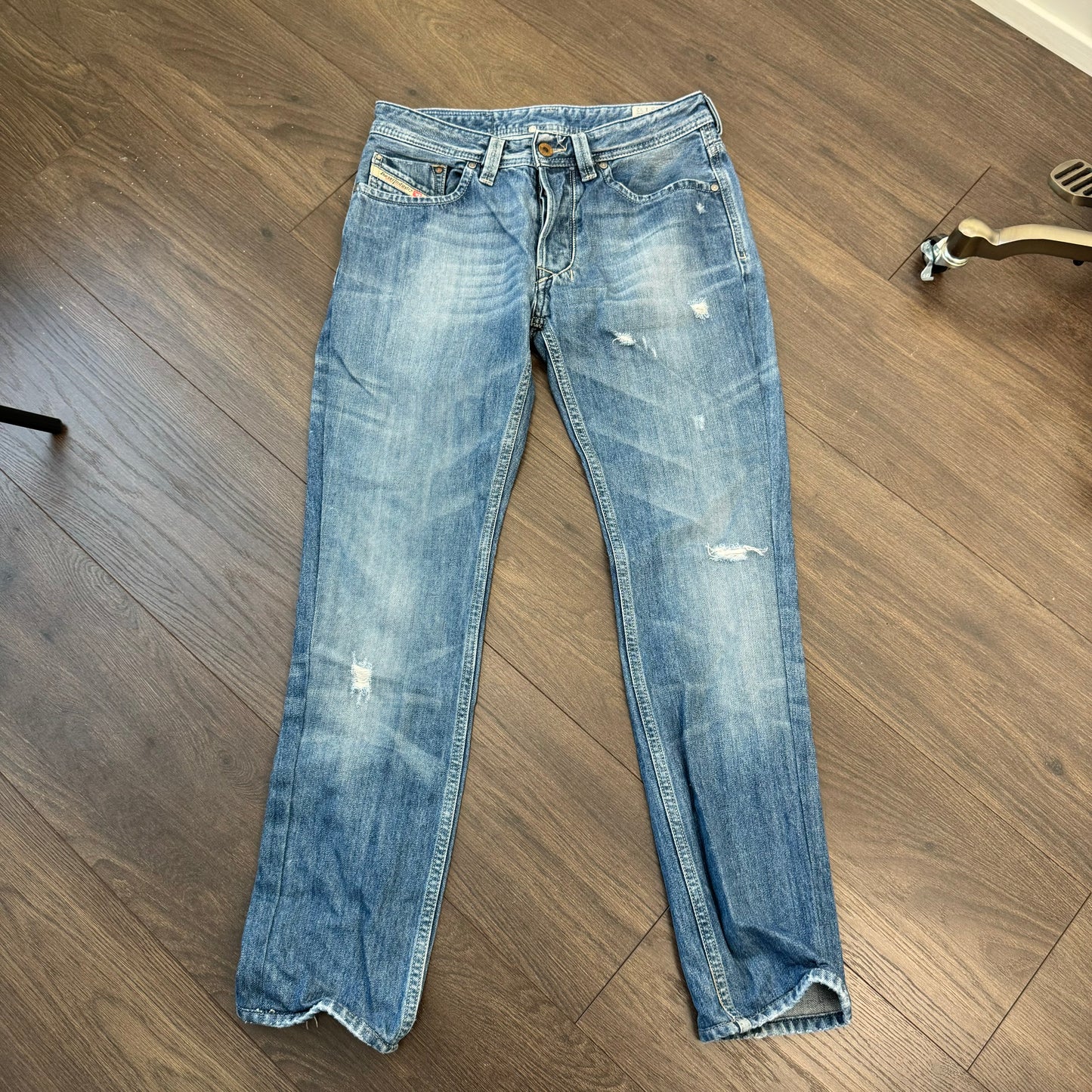 Diesel Distressed Slim-Straight Cut Jeans