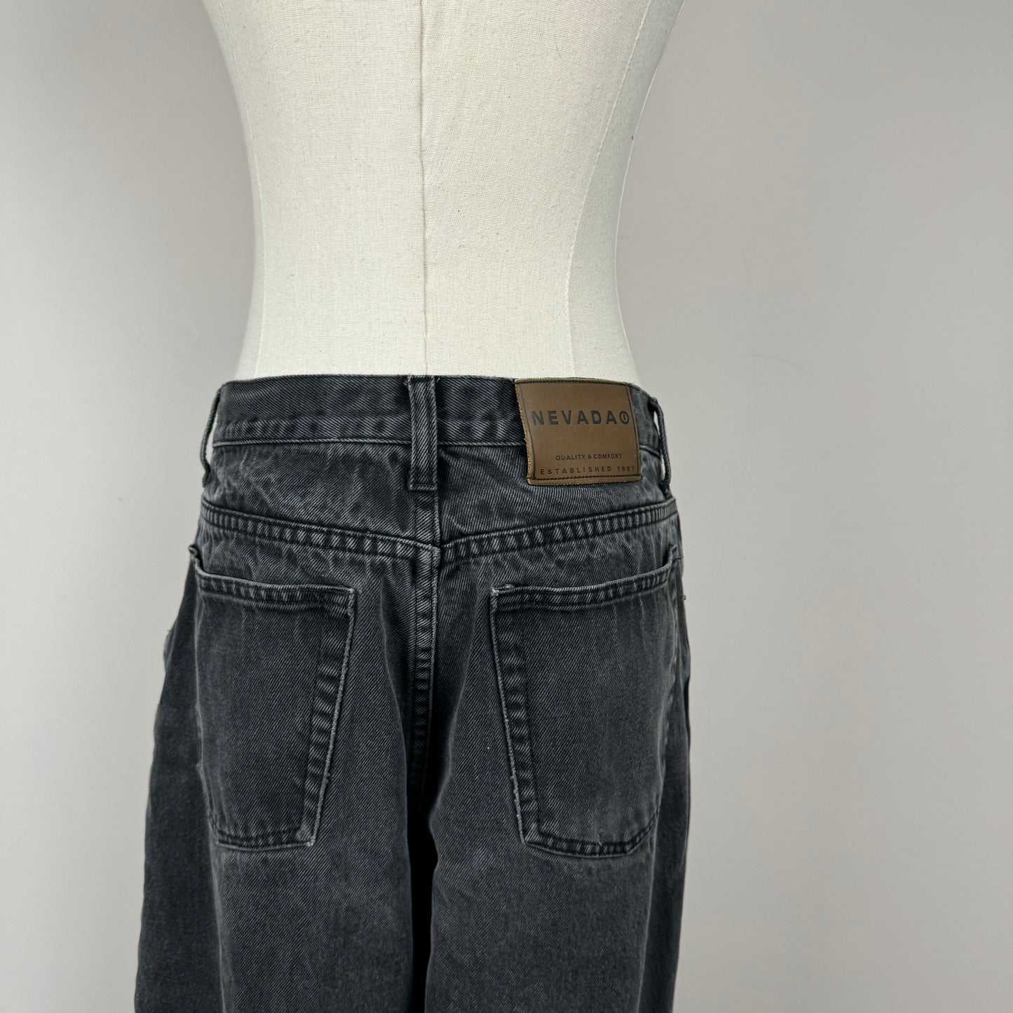 Vintage Charcoal Faded Straight Leg Jeans