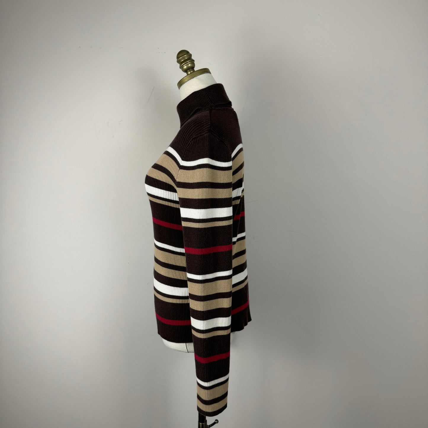 Vintage Striped Knit Turtleneck Sweater