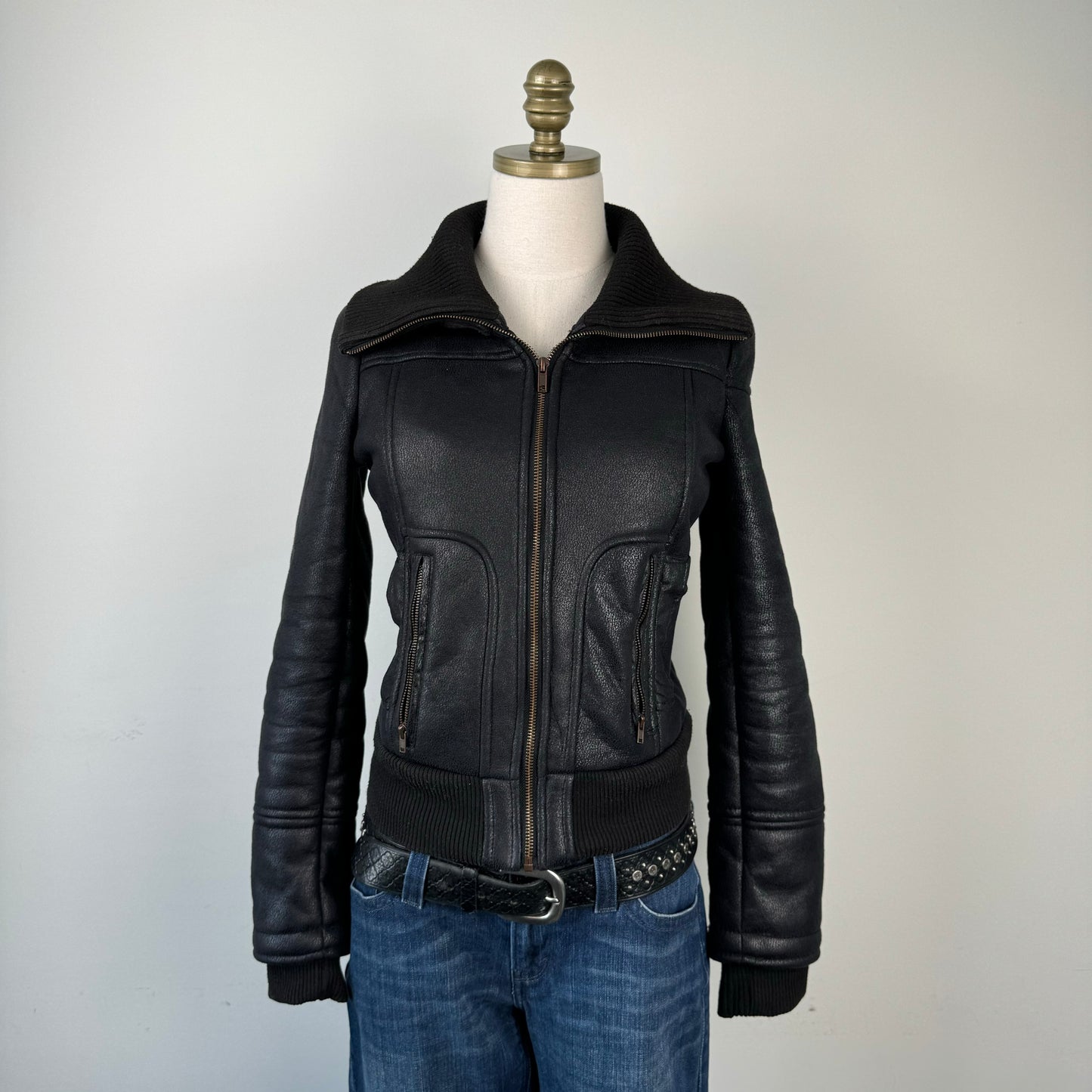 Fitted Faux Suede Jacket