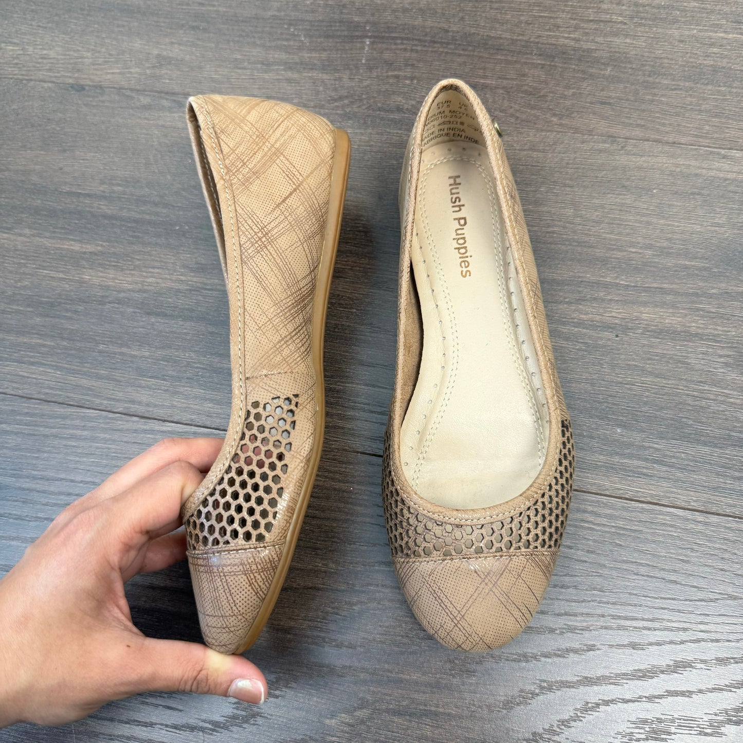 Brown Plaid Ballet Flats (US6.5)
