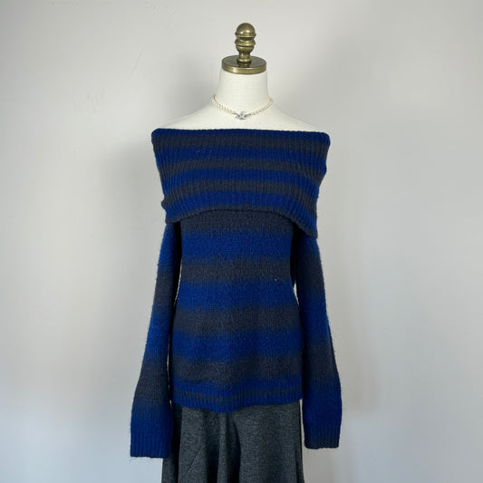 Off The Shoulder Gradient Knit Sweater