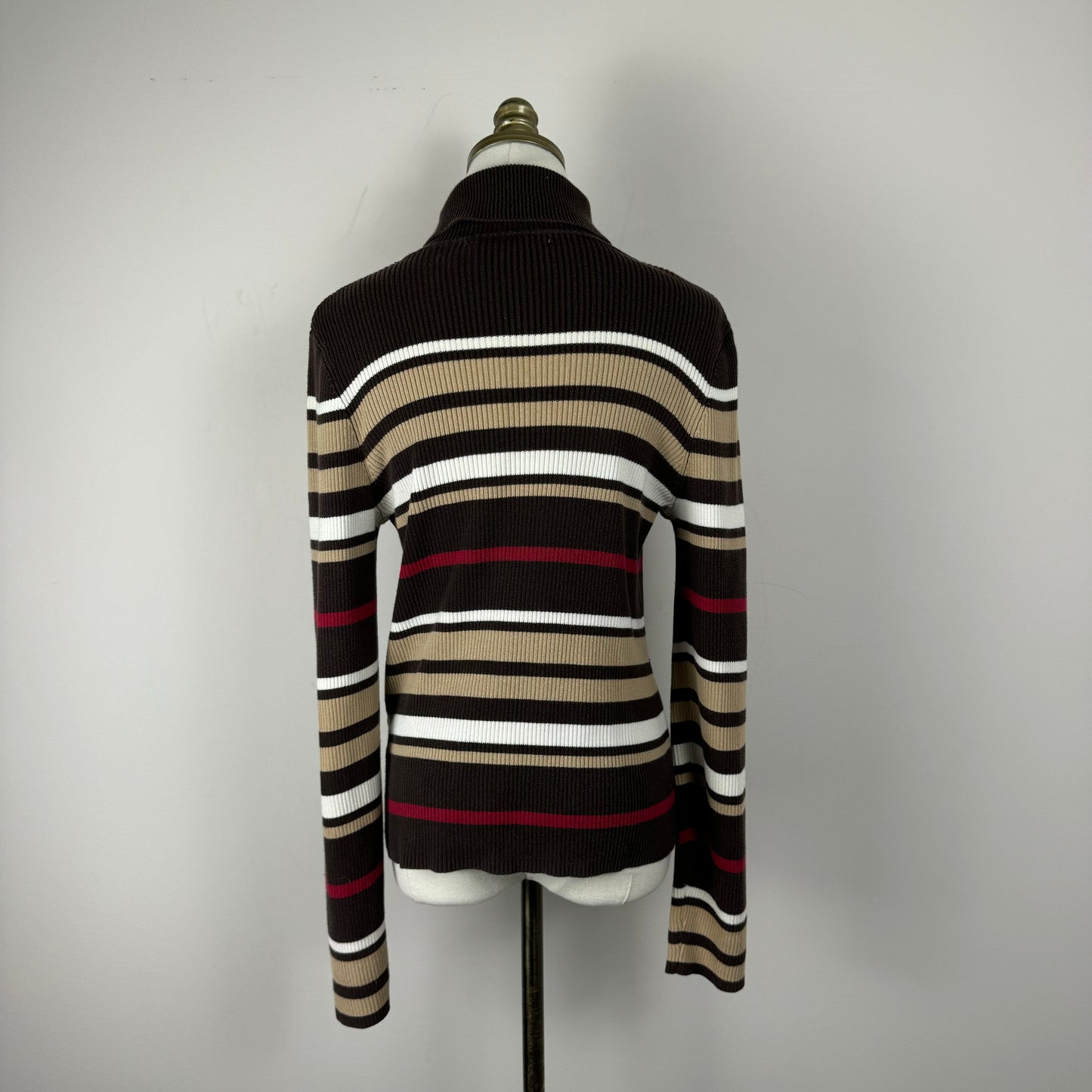 Vintage Striped Knit Turtleneck Sweater