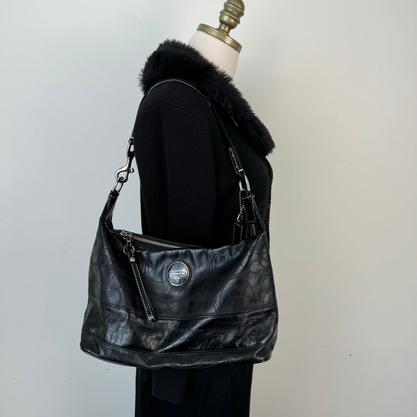 Coach Black Leather Shoulder Bag