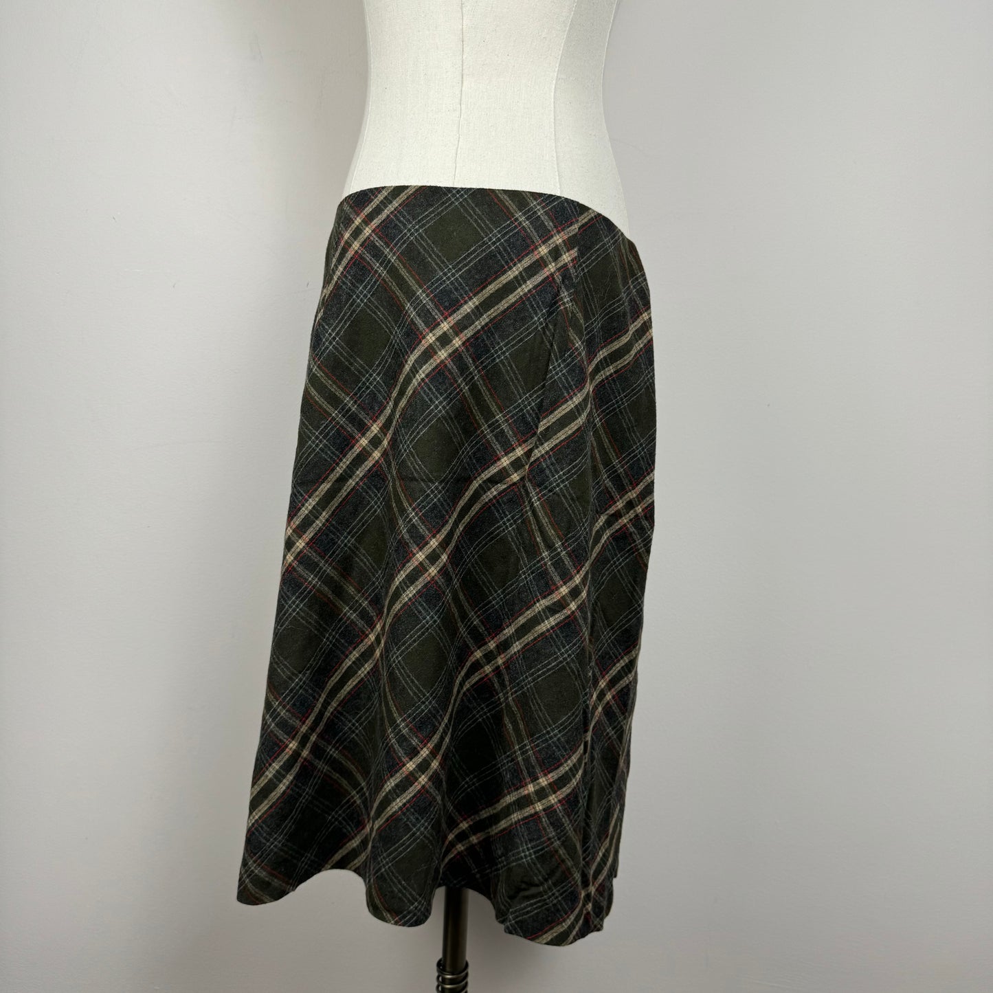 Vintage Plaid Midi Skirt