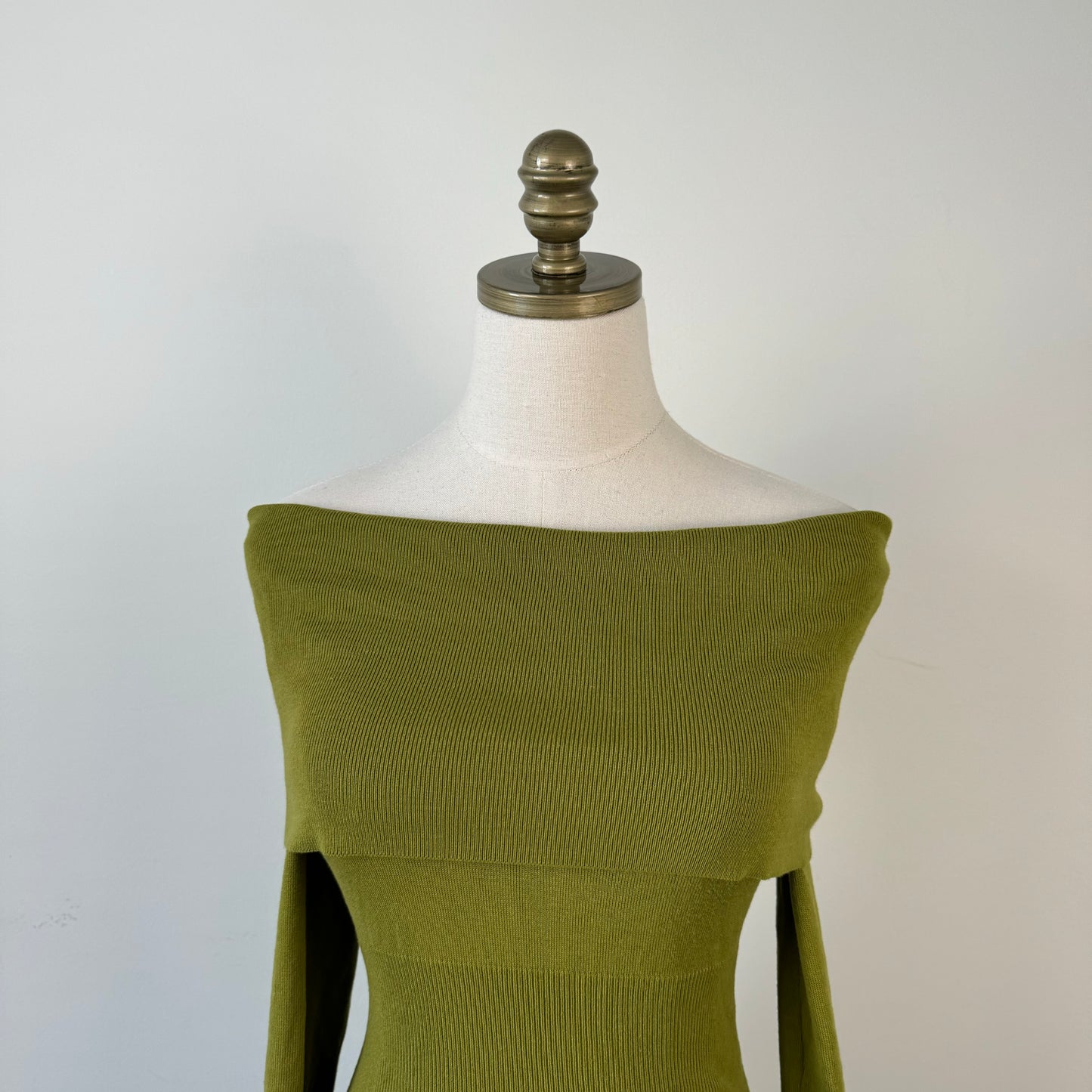 Charlotte Russe Green Off Shoulder Sweater