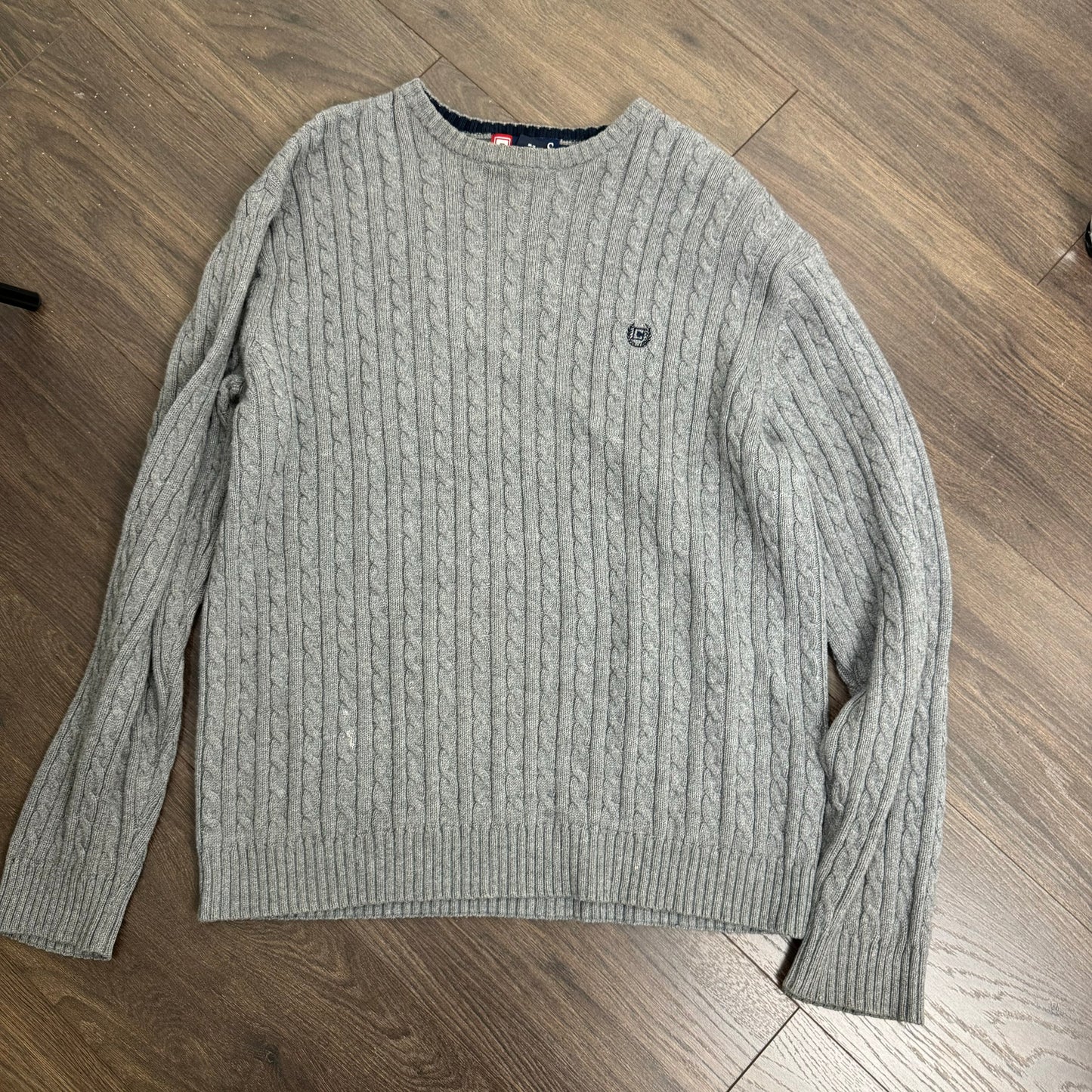 Grey Oversized Cable Knit Sweater
