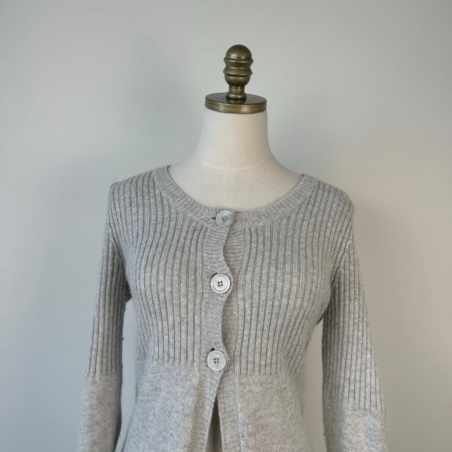 Grey Babydoll Open Front Cardigan