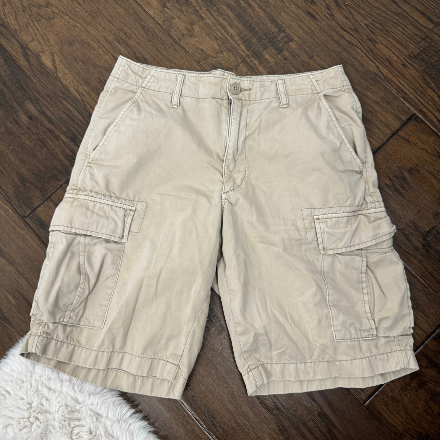 Beige Cargo Bermuda Shorts