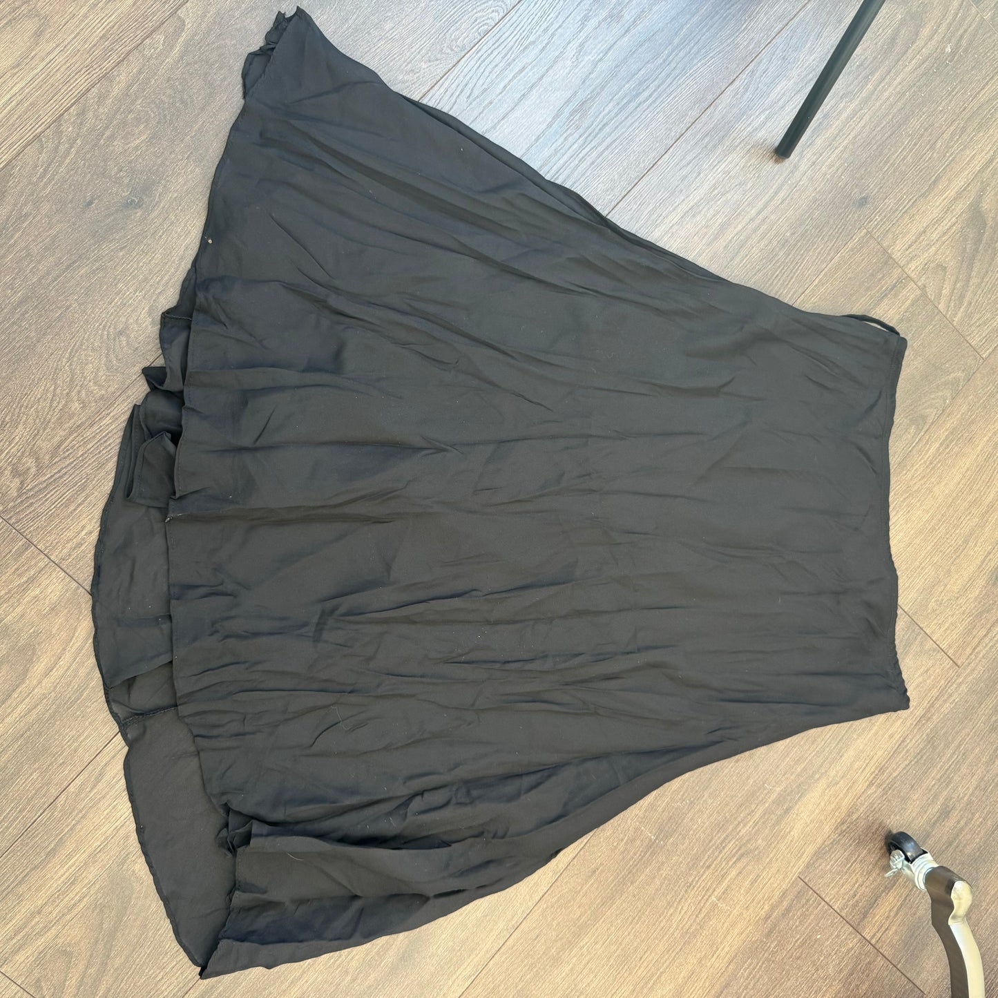 Vintage Black Chiffon Overlay Maxi Skirt