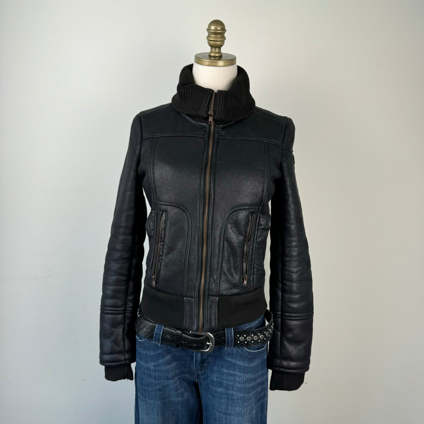 Fitted Faux Suede Jacket