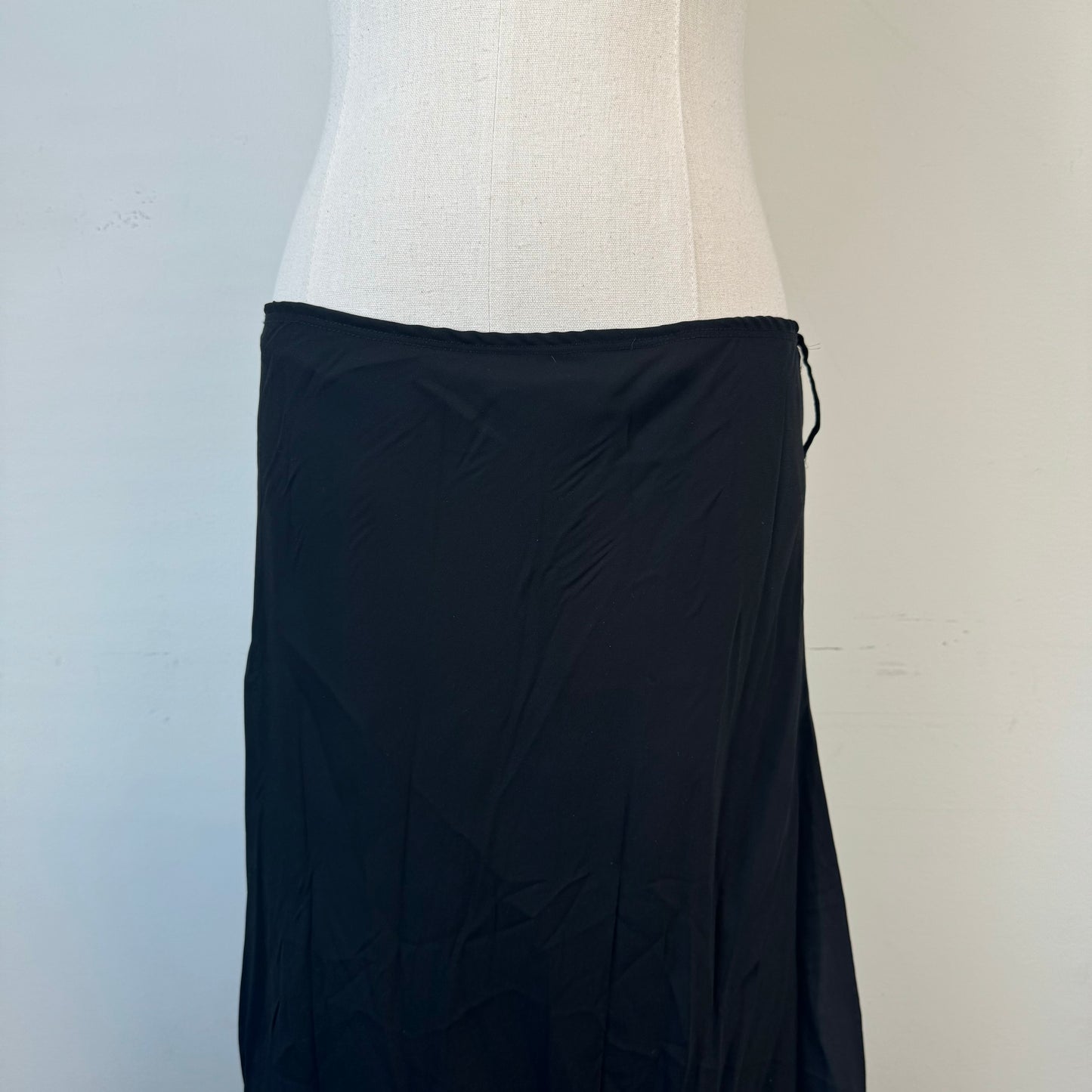 Vintage Black Chiffon Overlay Maxi Skirt