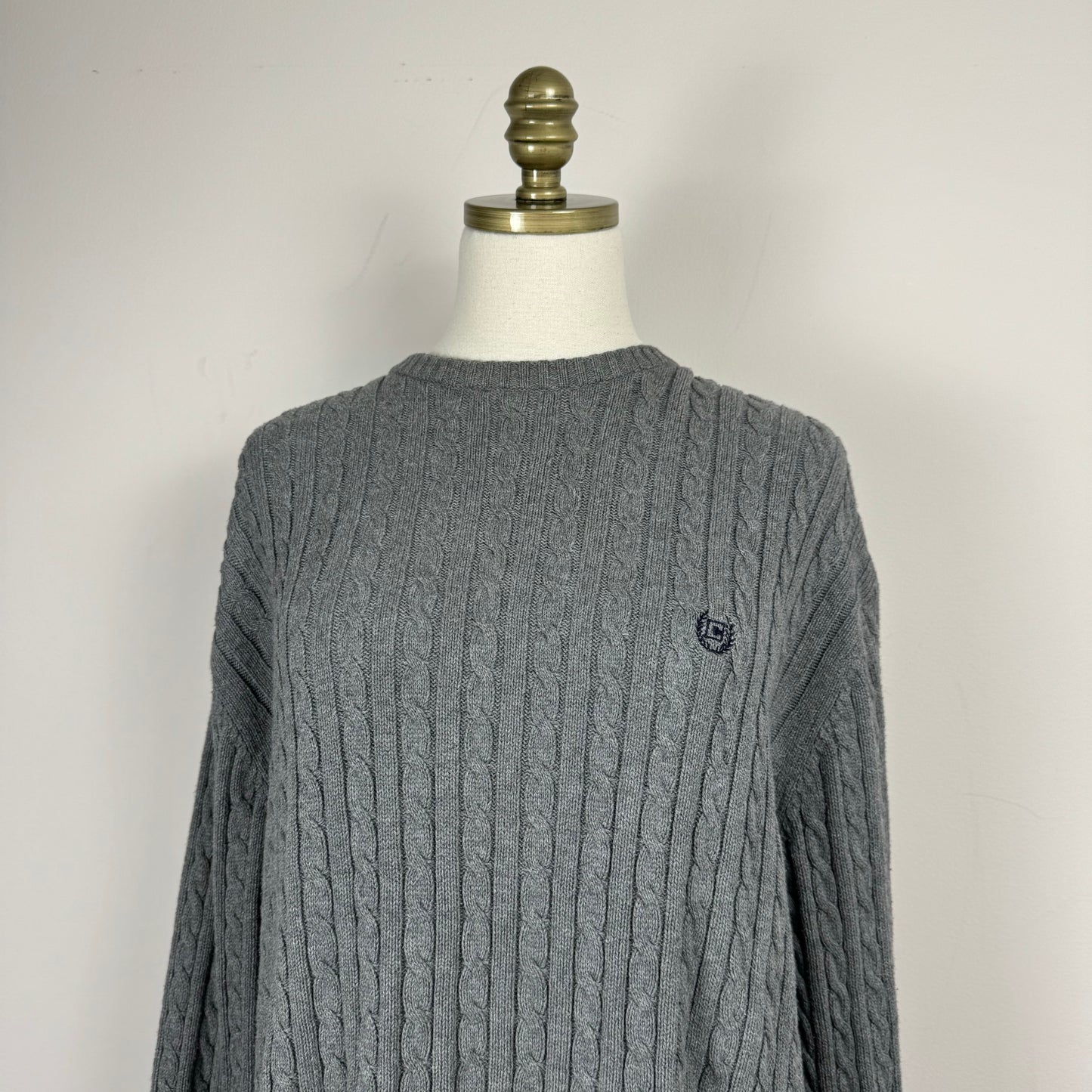 Vintage Cable Knit Oversized Crewneck Sweater