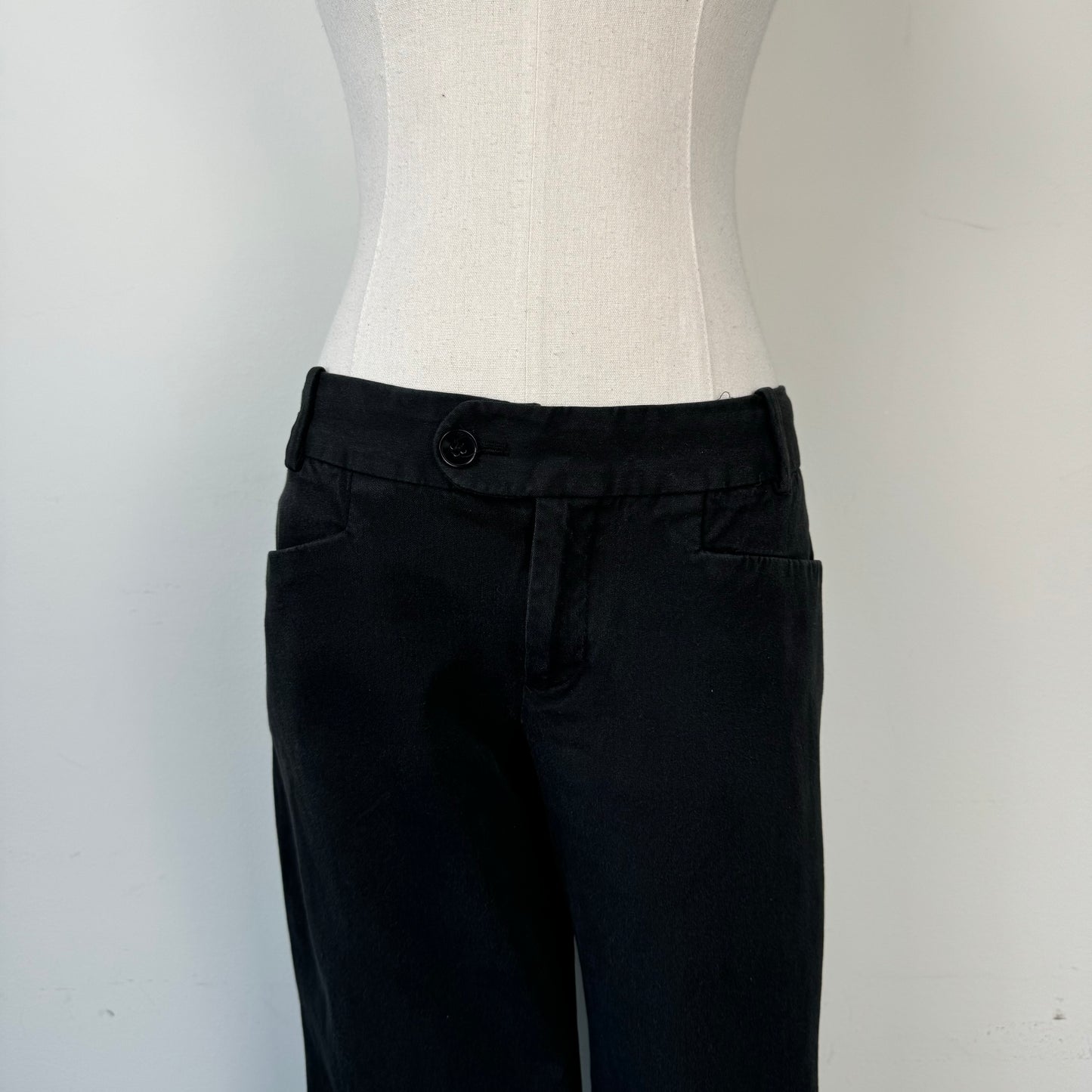 Black Office Siren Low Rise Flared Trousers