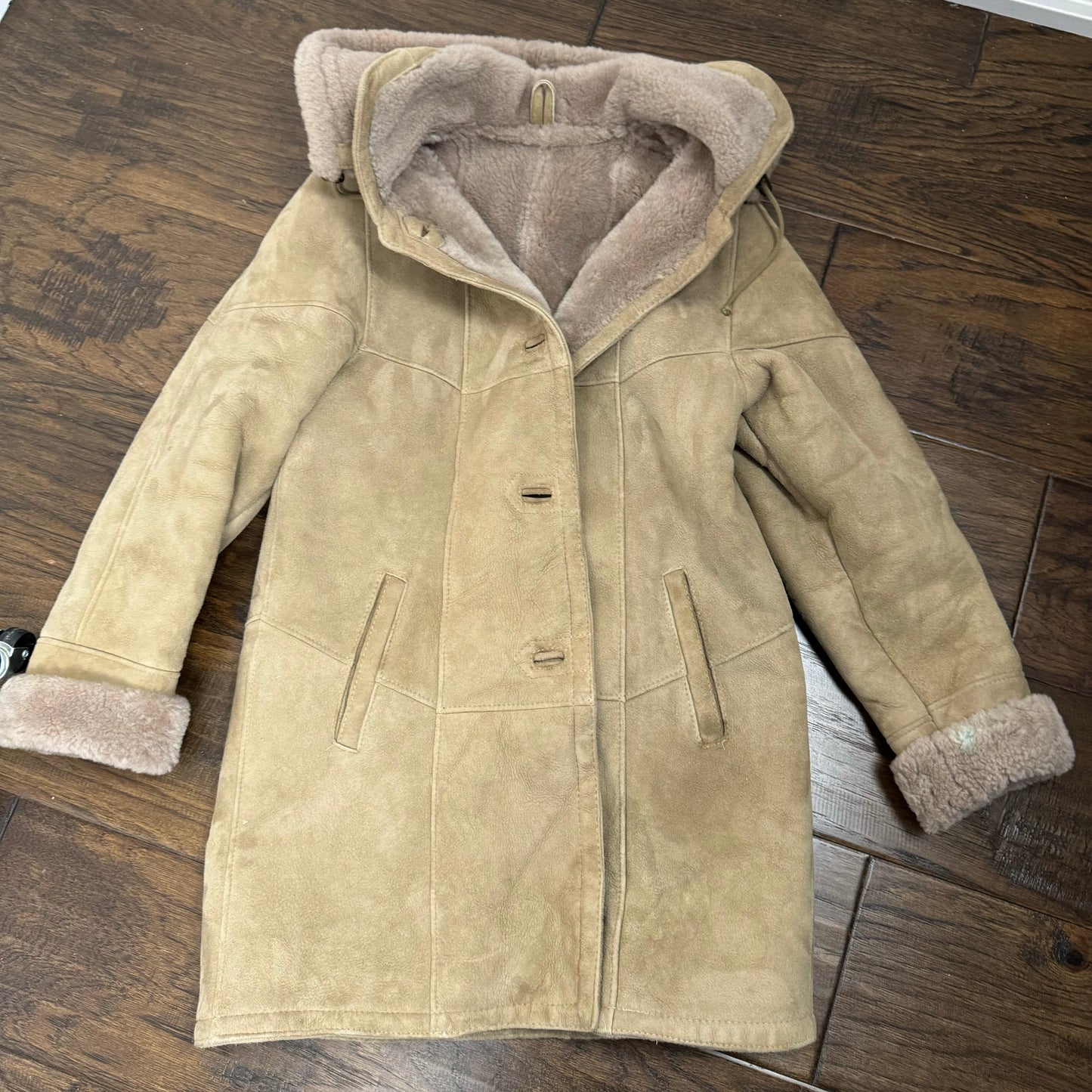 Vintage Suede Shearling Coat