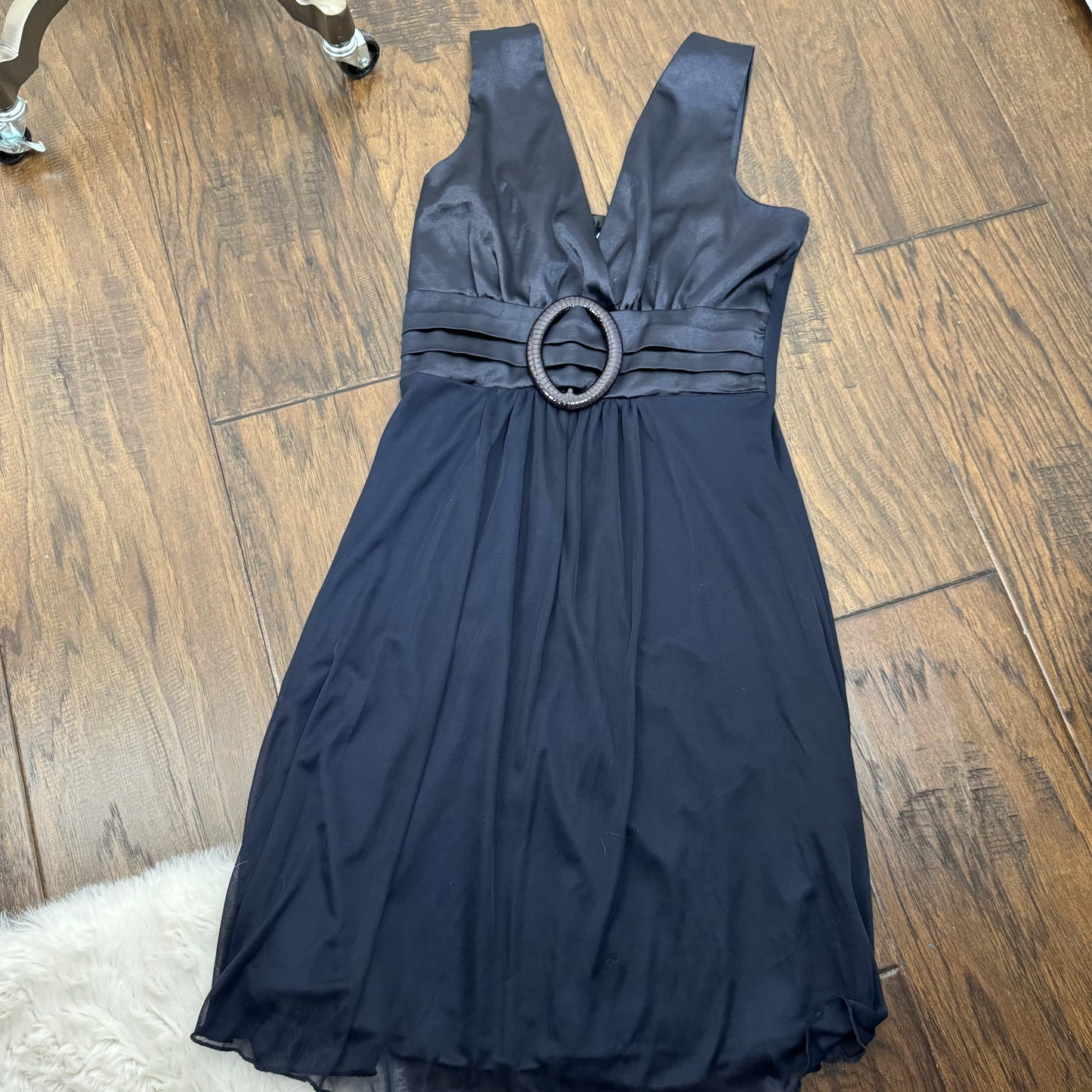 Vintage Babydoll Navy Mesh Mini Dress