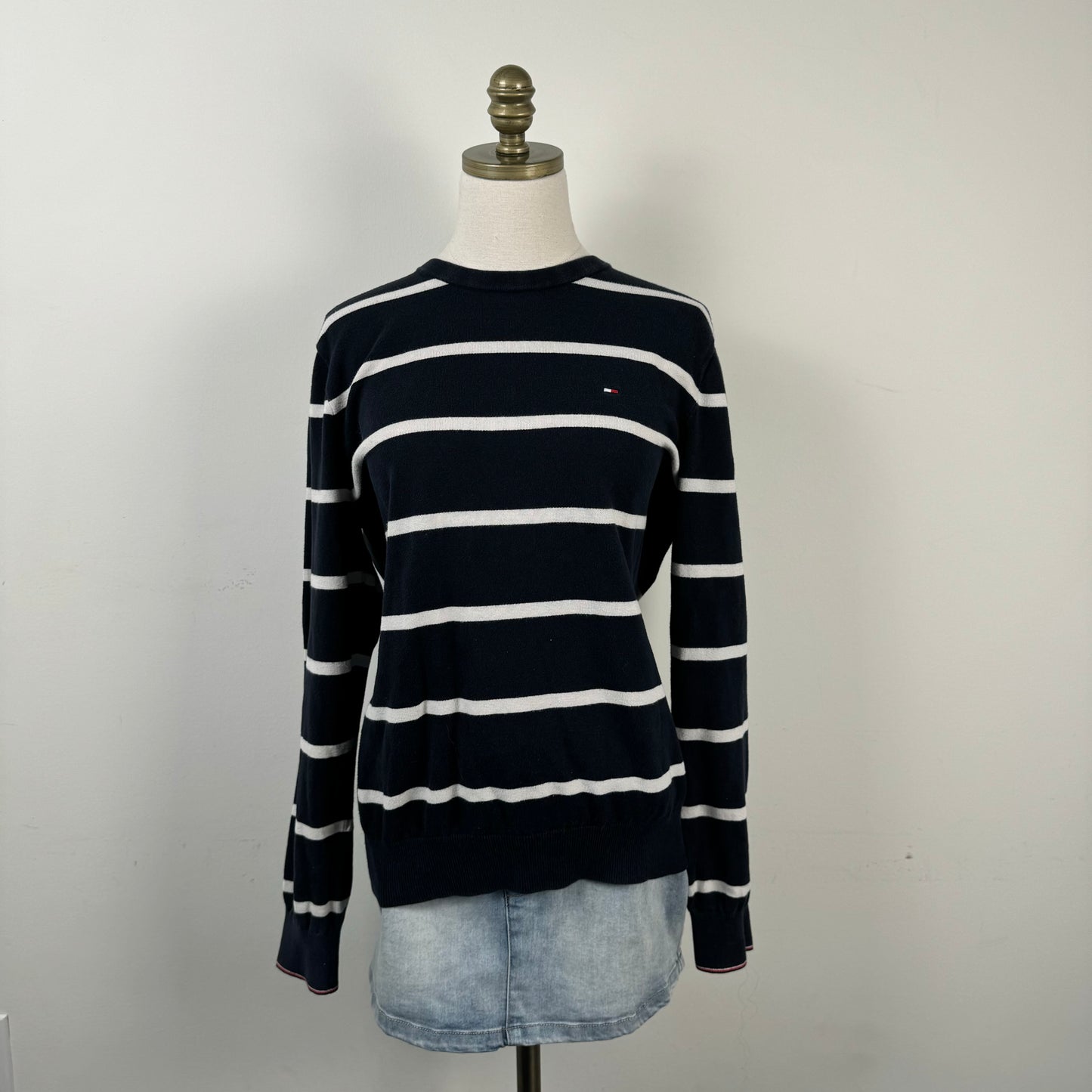 Tommy Striped Crewneck Knit Sweater