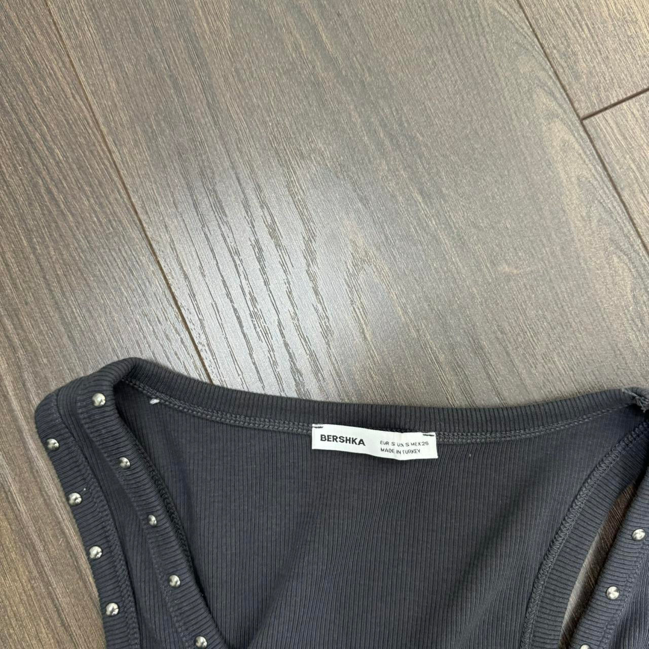 Grey Studded Knit Tank