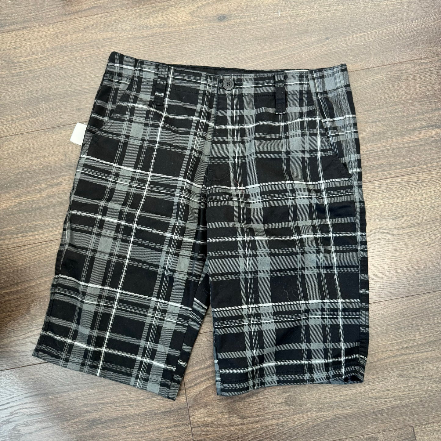 Black Plaid Bermuda Shorts