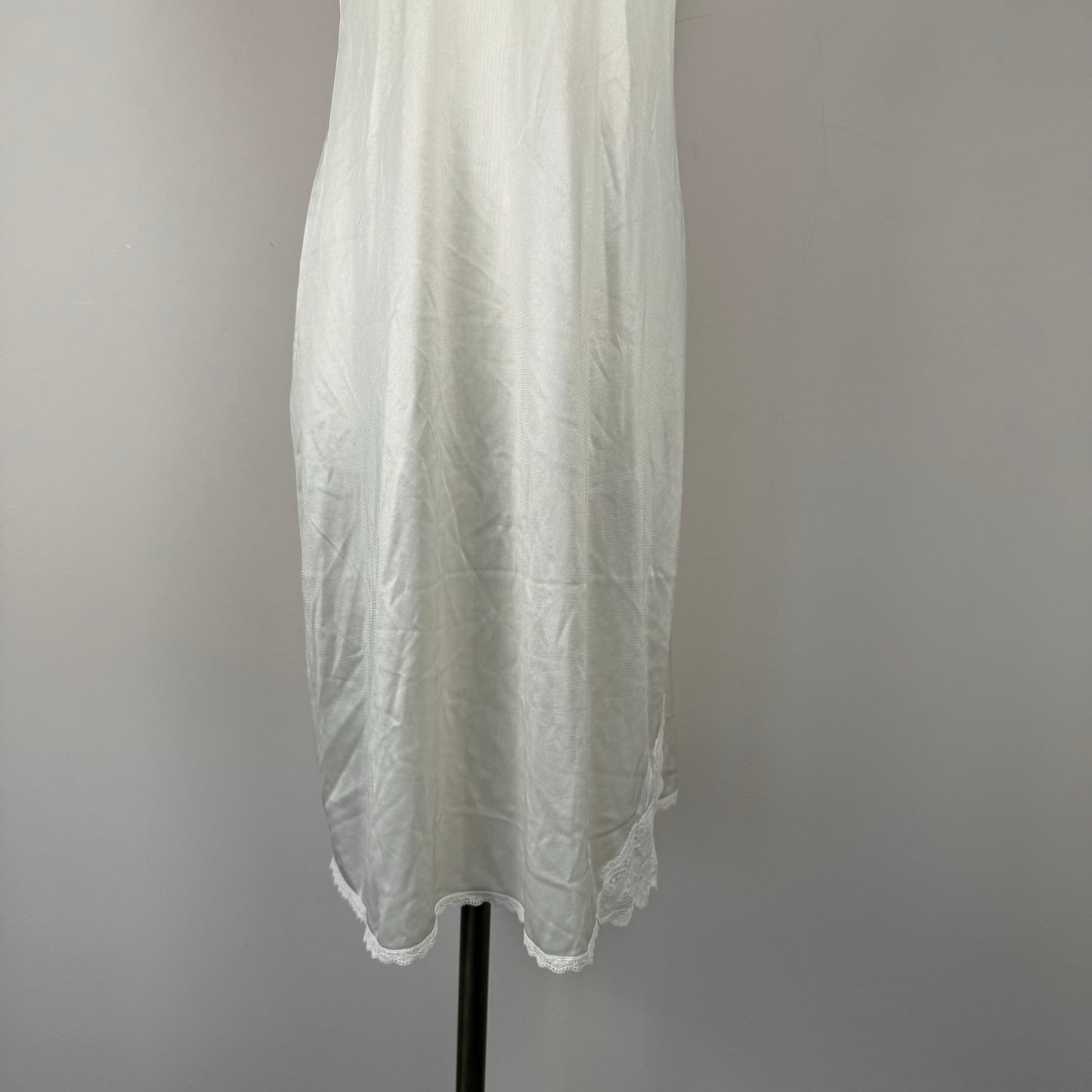 Vintage Cream Lace Satin Slip Dress