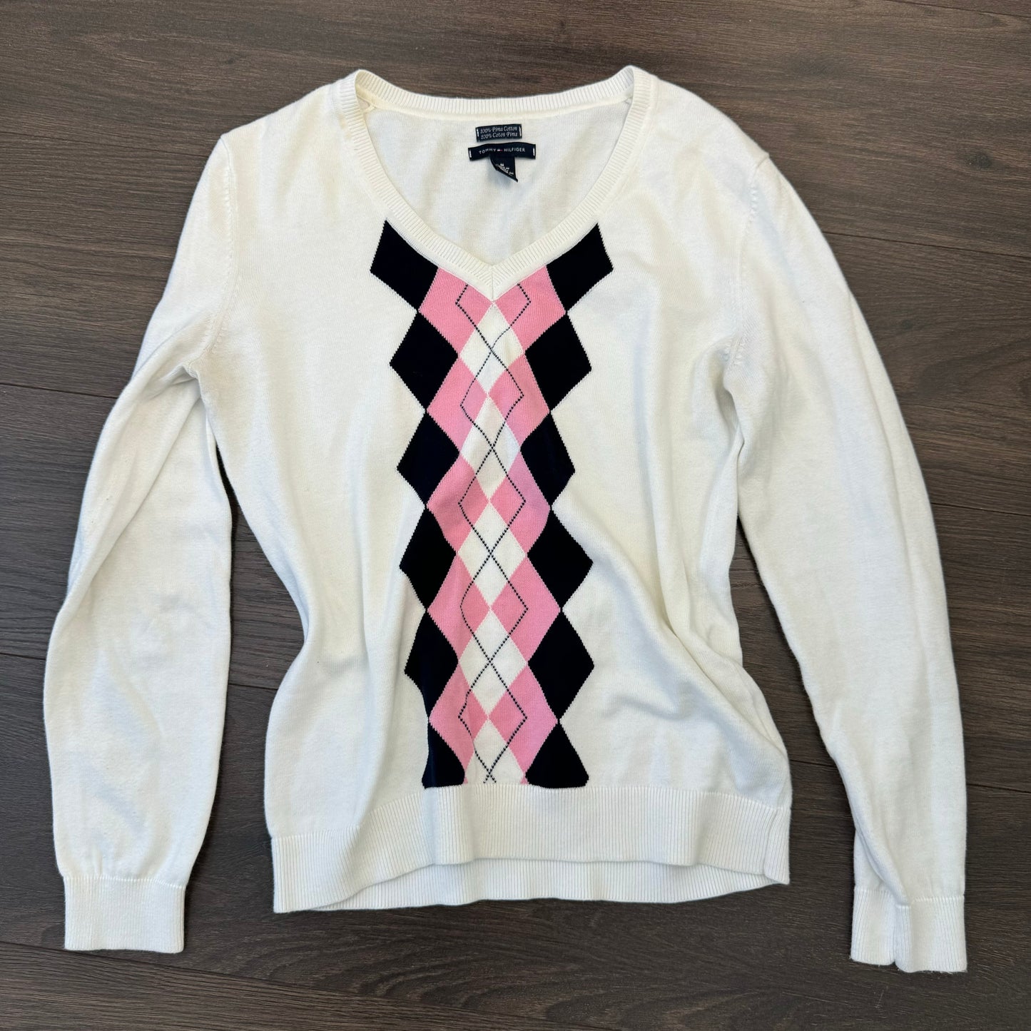 Tommy Cream Argyle Sweater