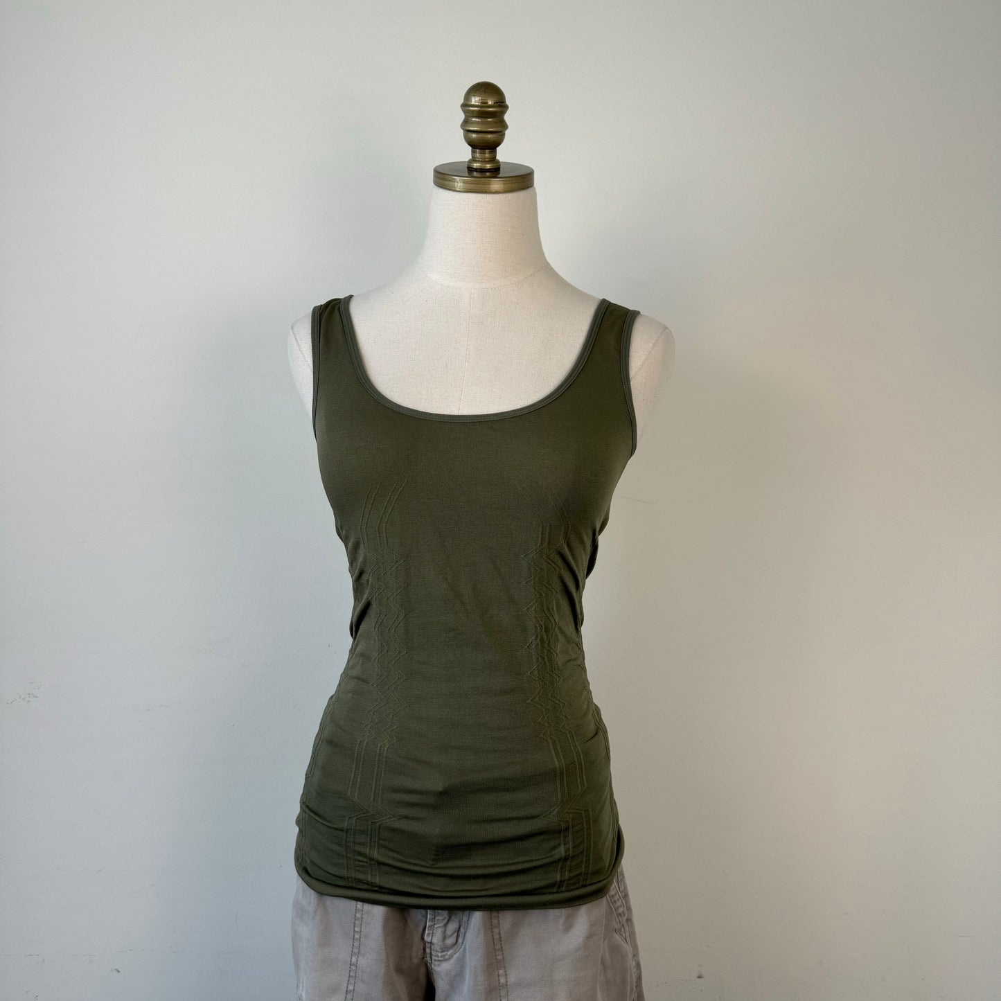 Olive Green Fitted Ruched Tank