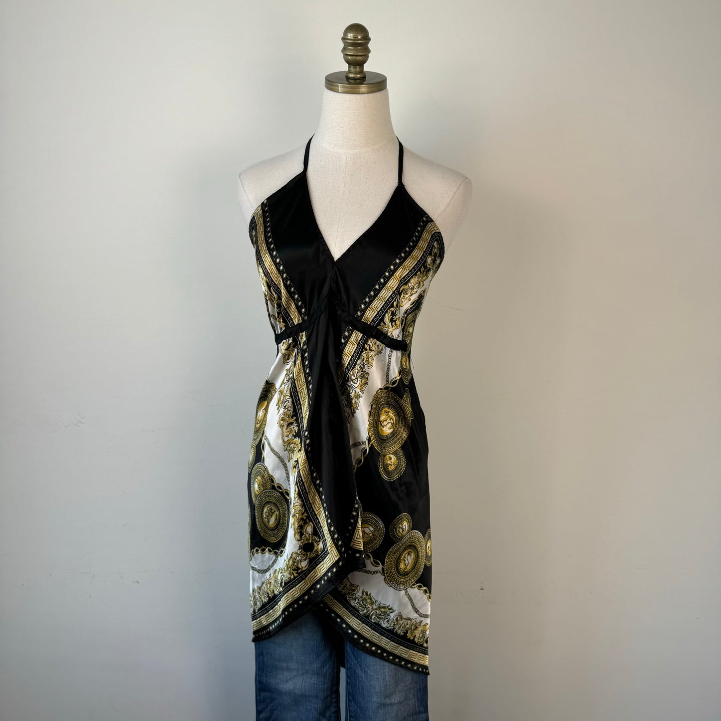 Paisley Print Silky Halter Top