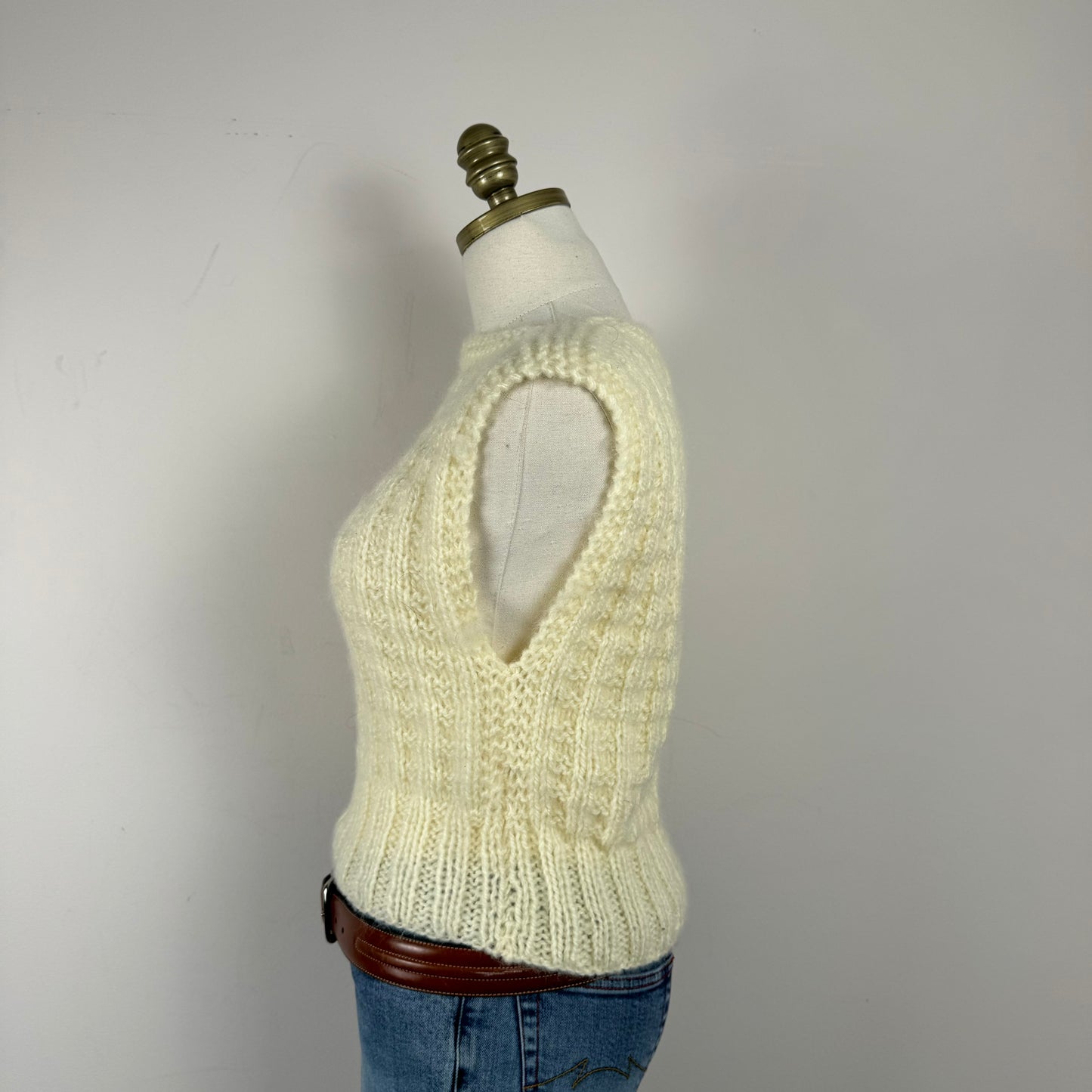 Handmade Cream Knit Vest